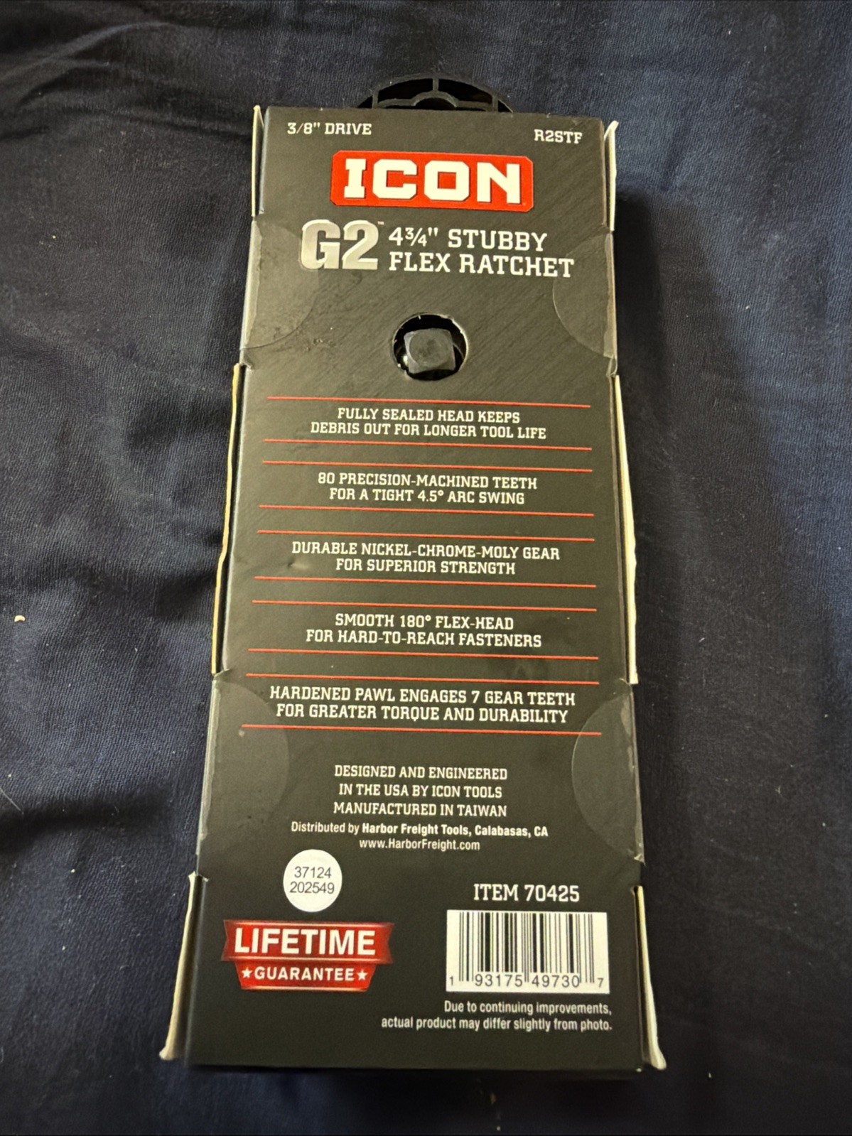NEW ICON G2 3/8 in Drive 4-3/4 in Stubby Flex Ratchet R2STF 70425 New SEALED