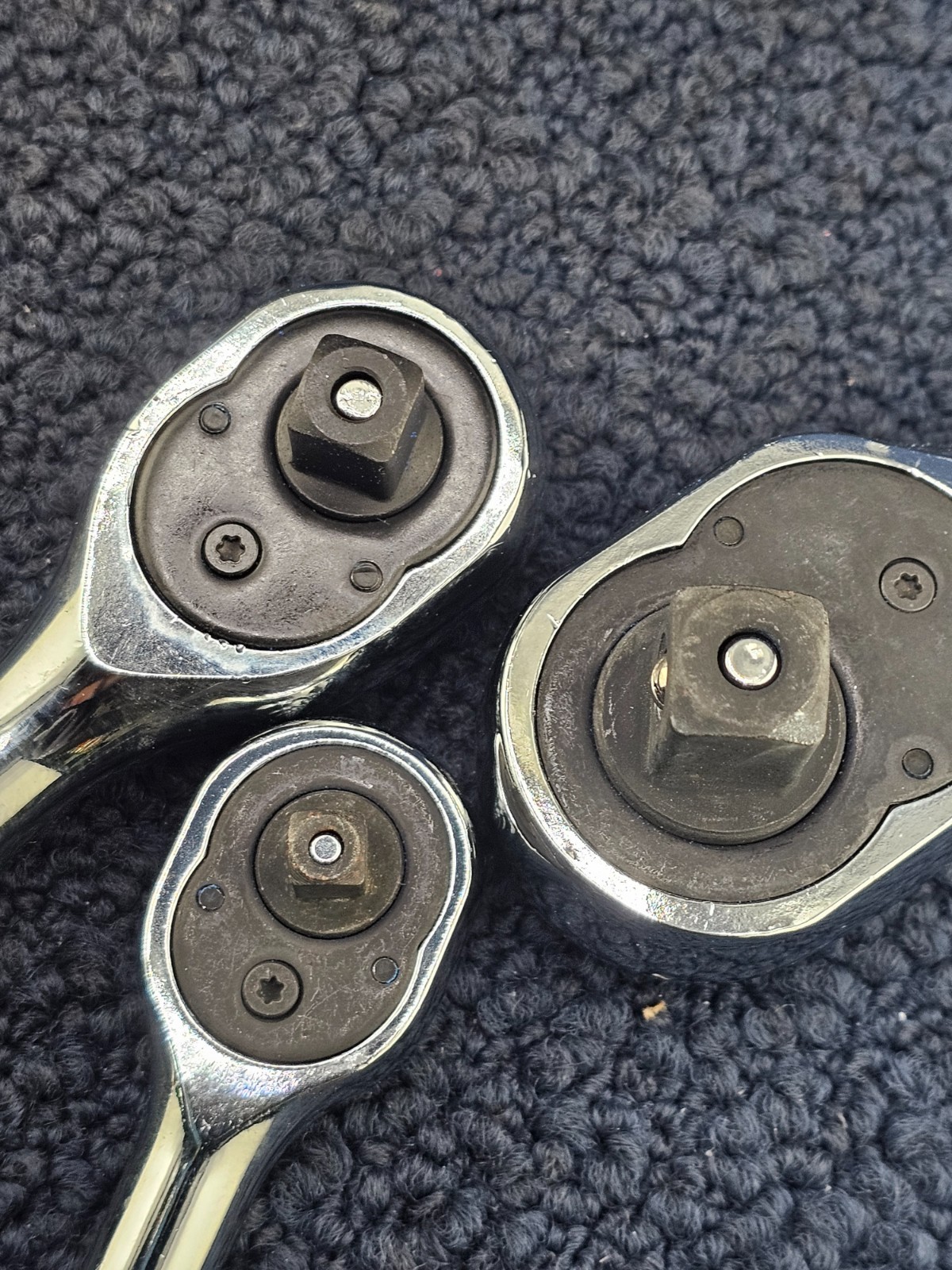 (3 PCS) STUBBY RATCHET HANDLE 1/4″ 3/8″ 1/2″ DRIVE SHORT SOCKET WRENCHES