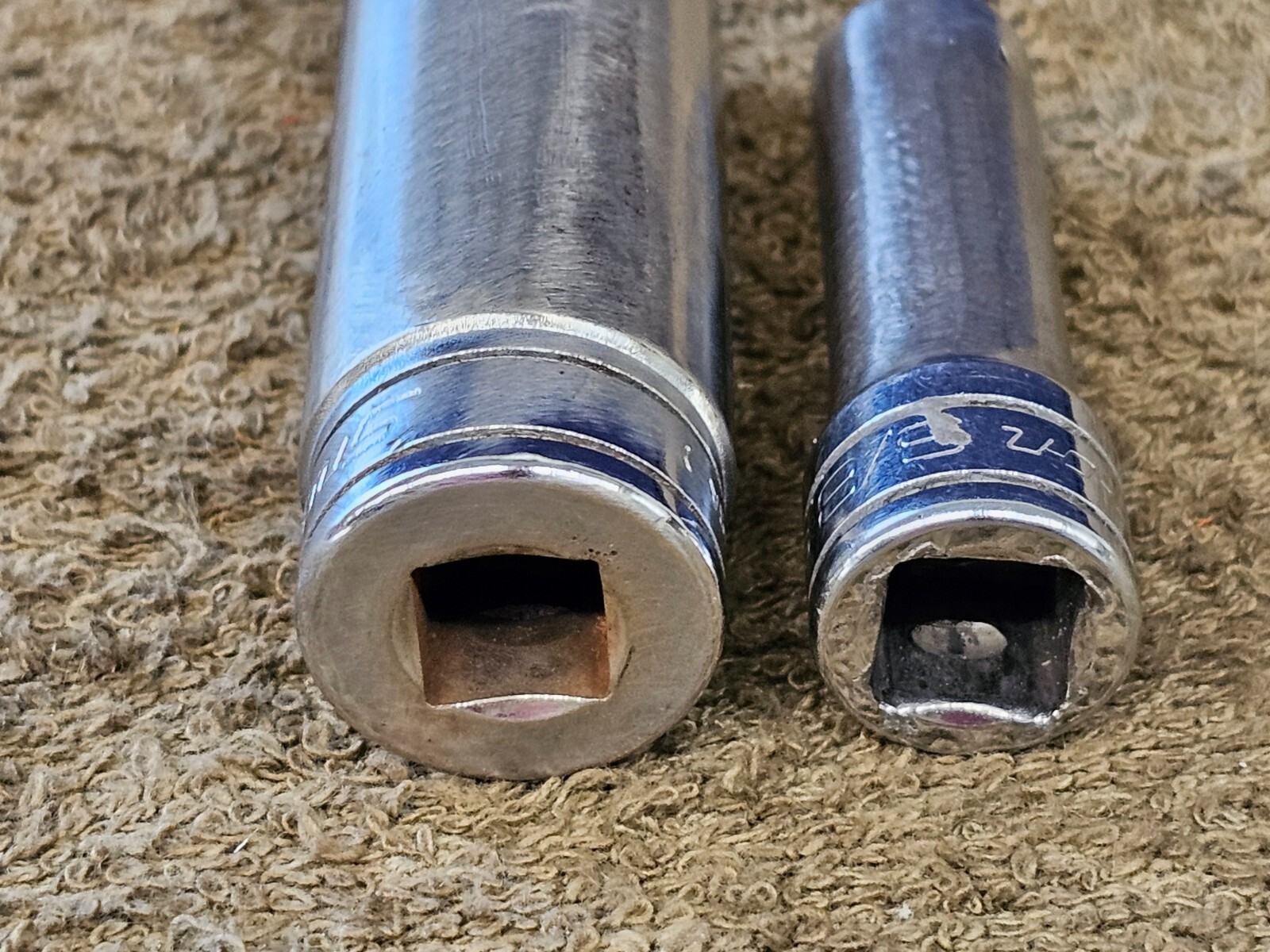 2 Snap On Socket Set 3/8″ Drive 12 Point SAE Deep 11/16″ 3/8″ SF221 SF121 SF