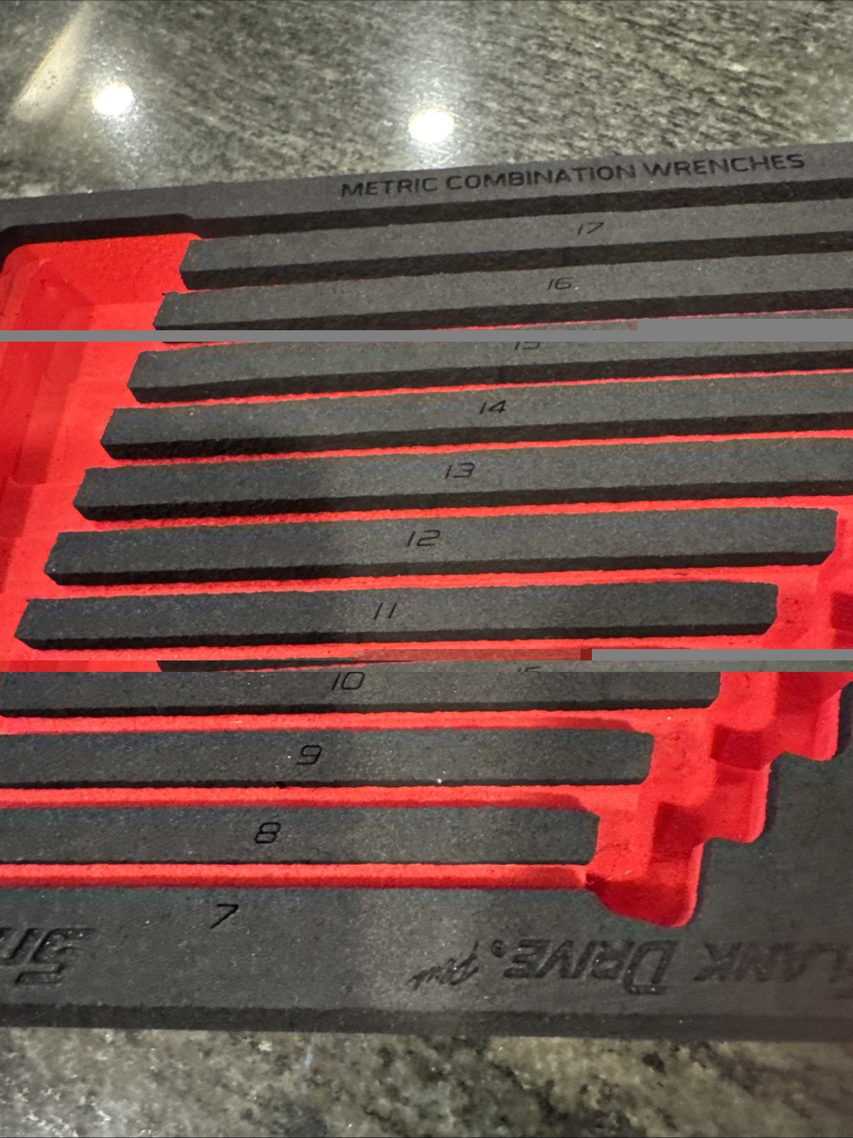 Snap On fmwrm13b foam for 7-25 mm flank drive plus+ wrench set NO TOOLS new read