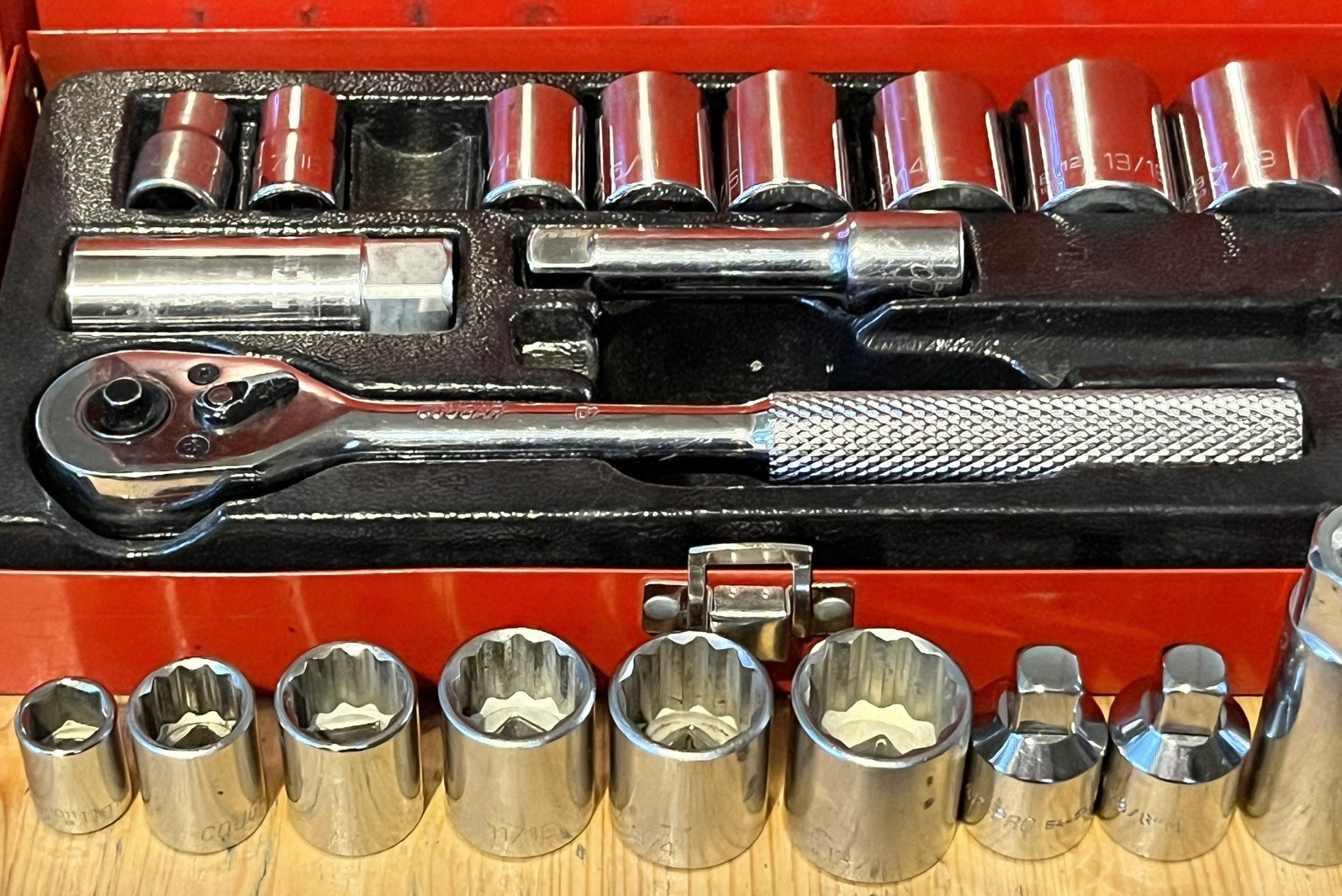 Lot of (20 pc) Cougar Pro by Wright Tools 3/8” Drive Ratchet Sockets – Most 12pt