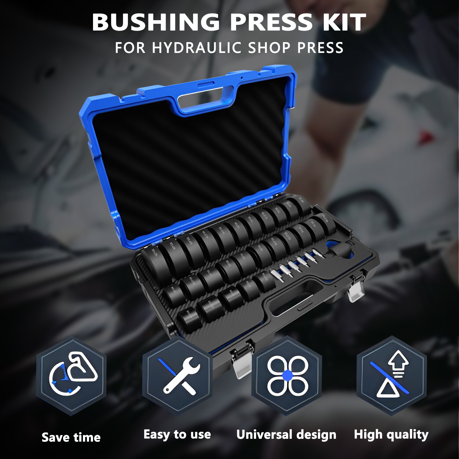 35PCS Universal Seal Bearing Bushing Press Removal Set for Hydraulic Shop Press