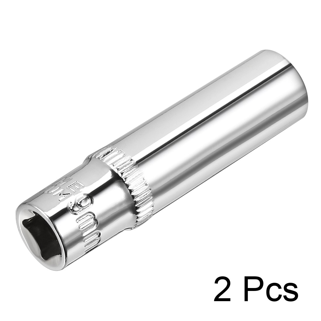 2Pcs 1/4-inch Drive 9mm Cr-V 6-Point Deep Socket