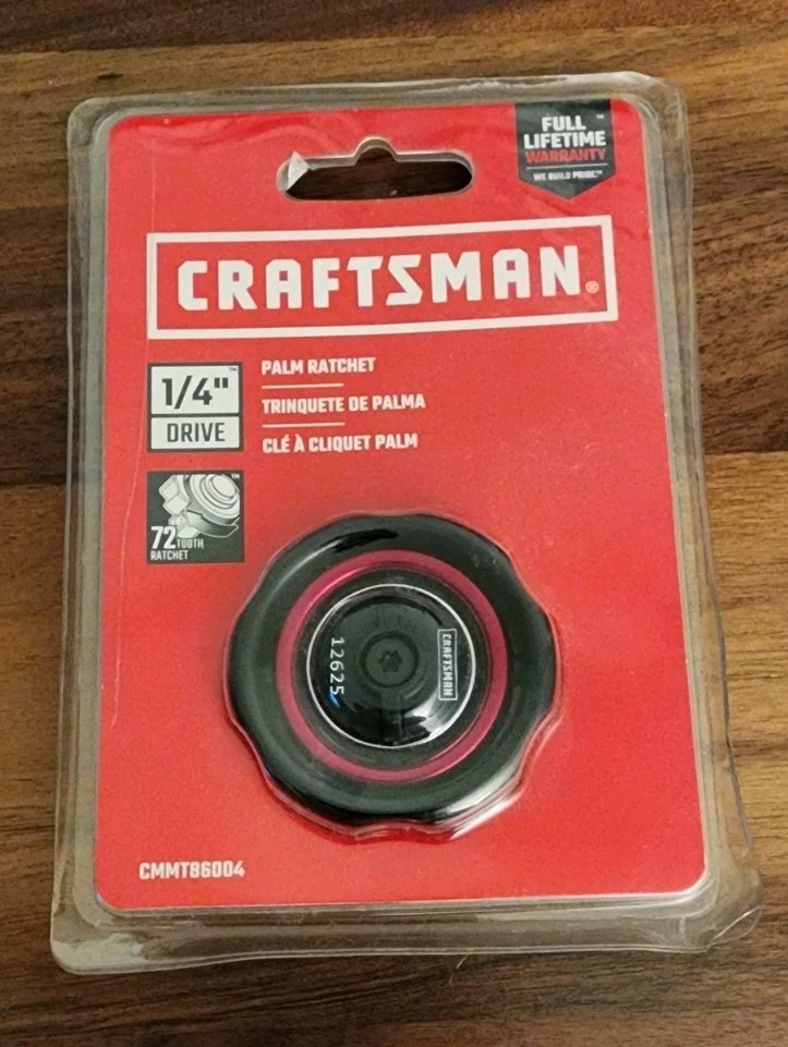Craftsman 1/4” Drive Compact Palm Ratchet 72-Tooth CMMT 86004