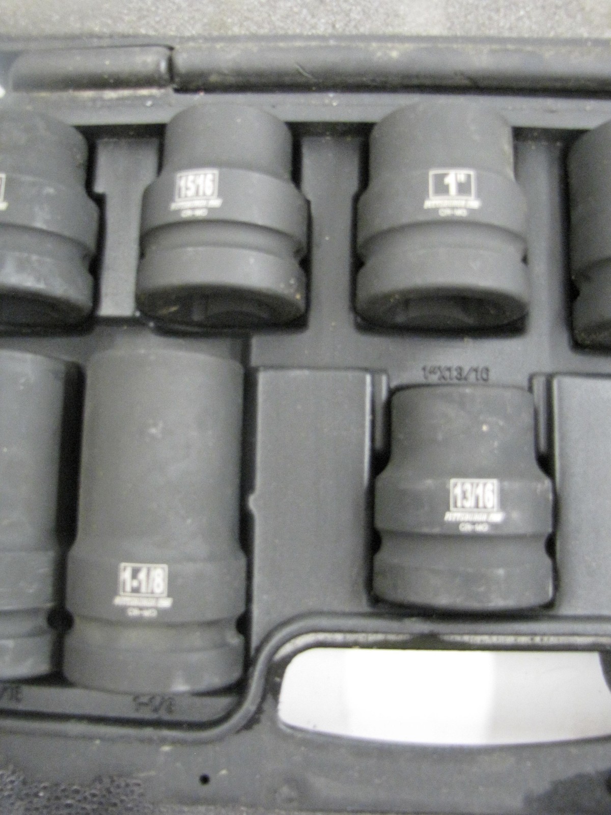 Pittsburgh Pro 69280 Impact Socket Set 10 Pc SAE Metric 6 Point Black Case CR-MO