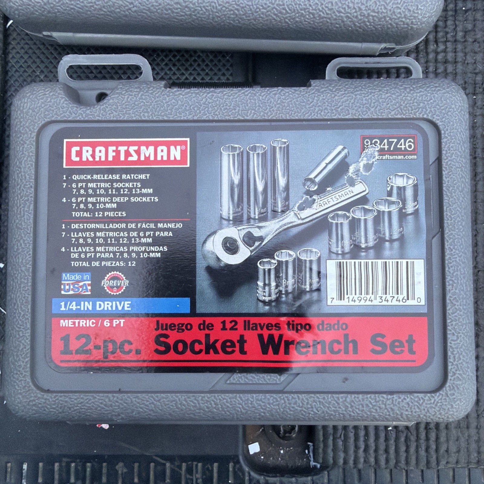 Sears Craftsman NOS Metric 1/4” Drive 6 Point Socket Set CASE ONLY 34746