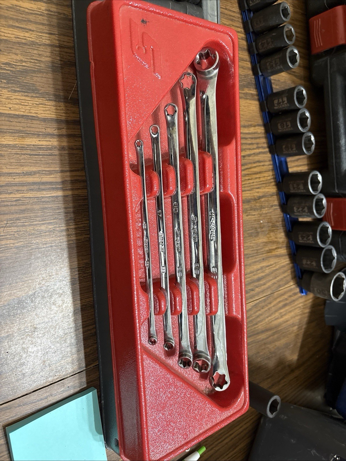 Snap-on 5 Pc TORX Long 10° Offset Box Wrench Set (E5-E20) New