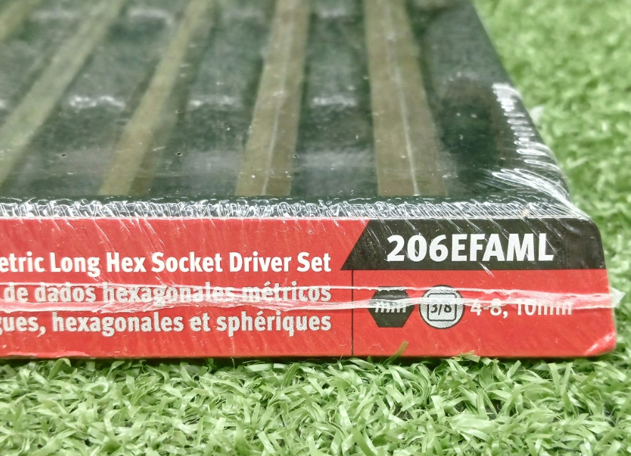 Snap-on 206EFAML 6pc 3/8″ Drive Metric Extra-Long Hex Bit Socket Set Unused