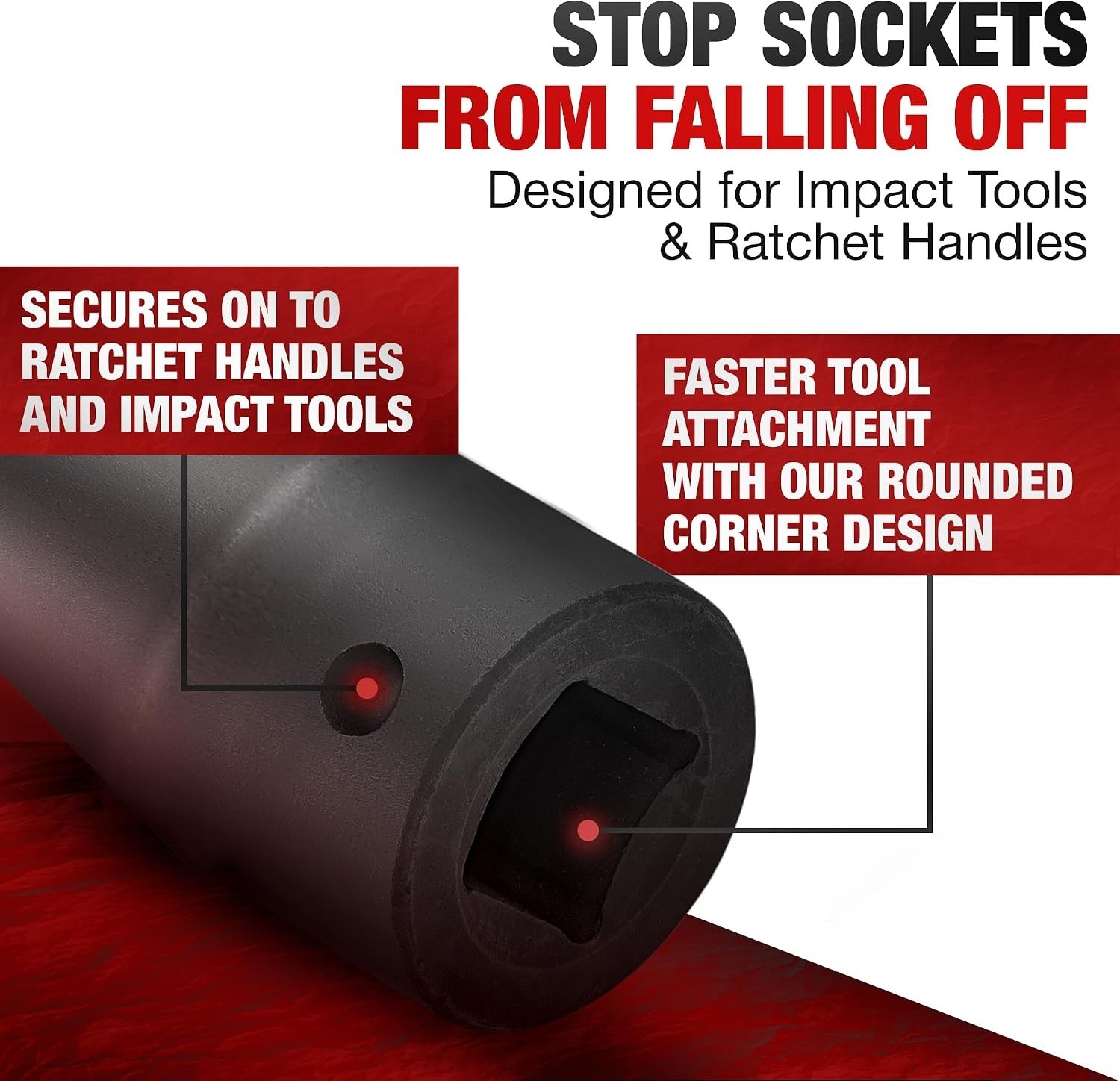 Compact 1/2 Inch Drive Socket with 6 Point Anti-Rounding for Tight Spaces