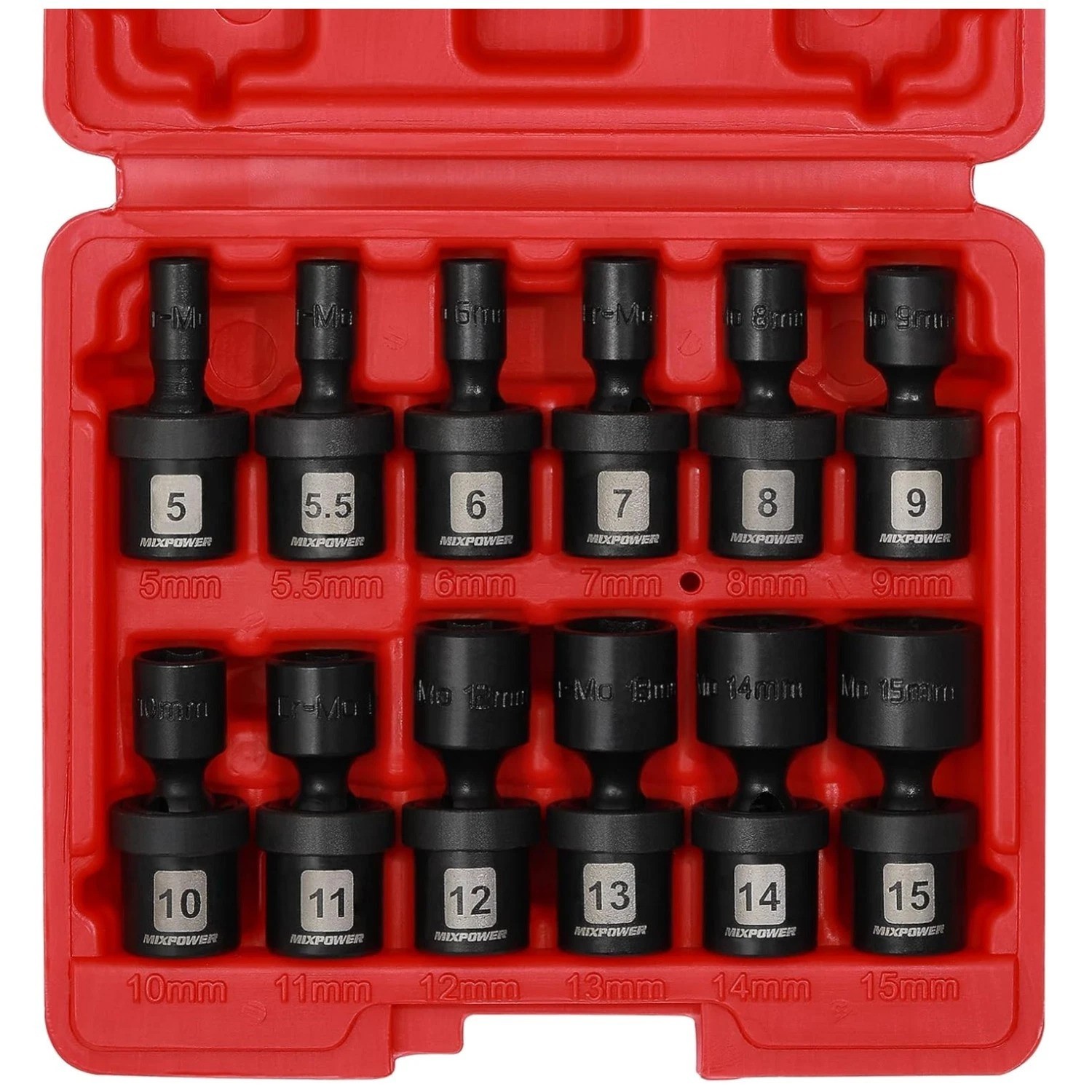 Swivel Impact Socket Set, Flexible Wobble, 12pc 1/4″ Dr