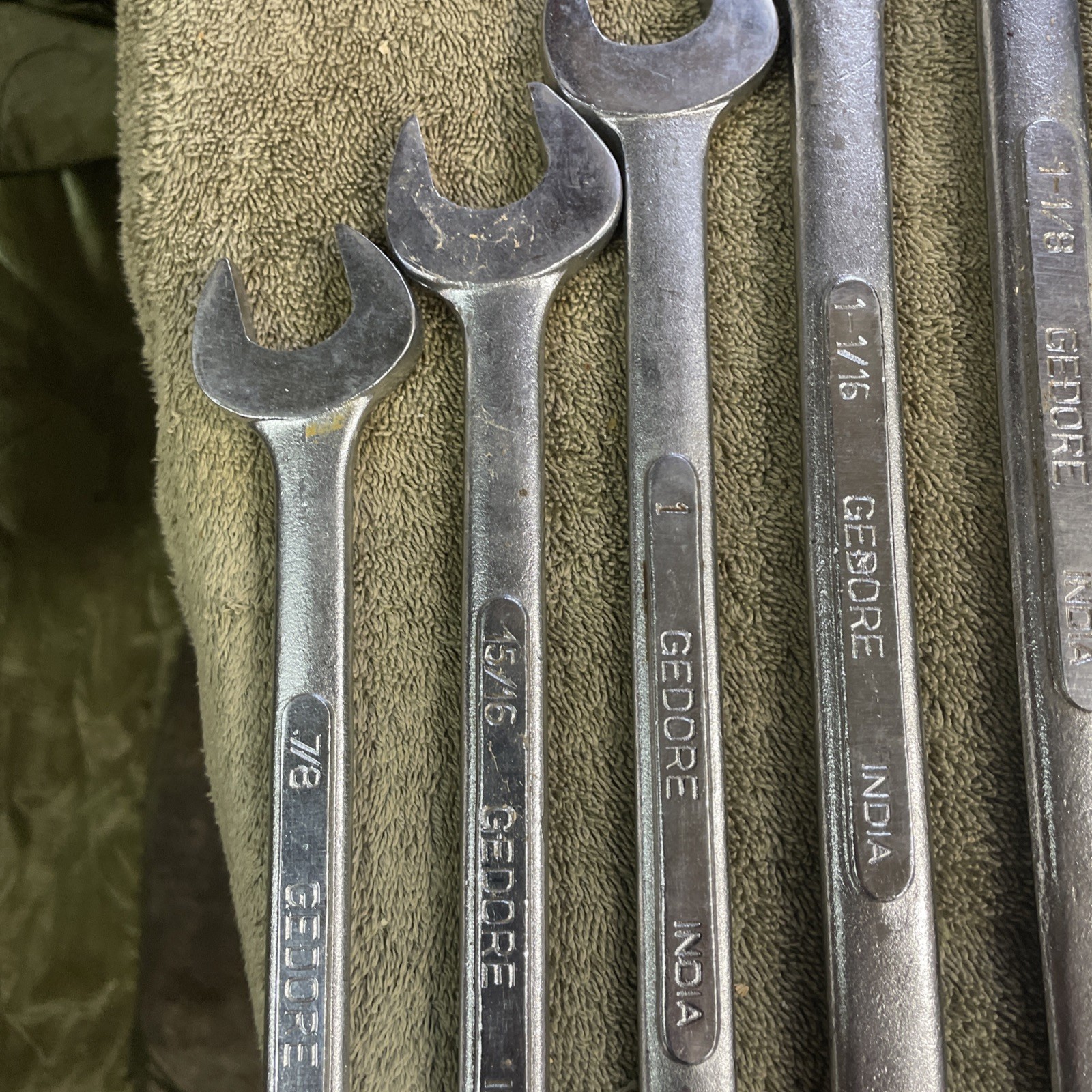GEDORE Large Combination Wrench Lot. 1 1/14, 1 1/8, 1 1/16, 1, 15/16, And 7/8