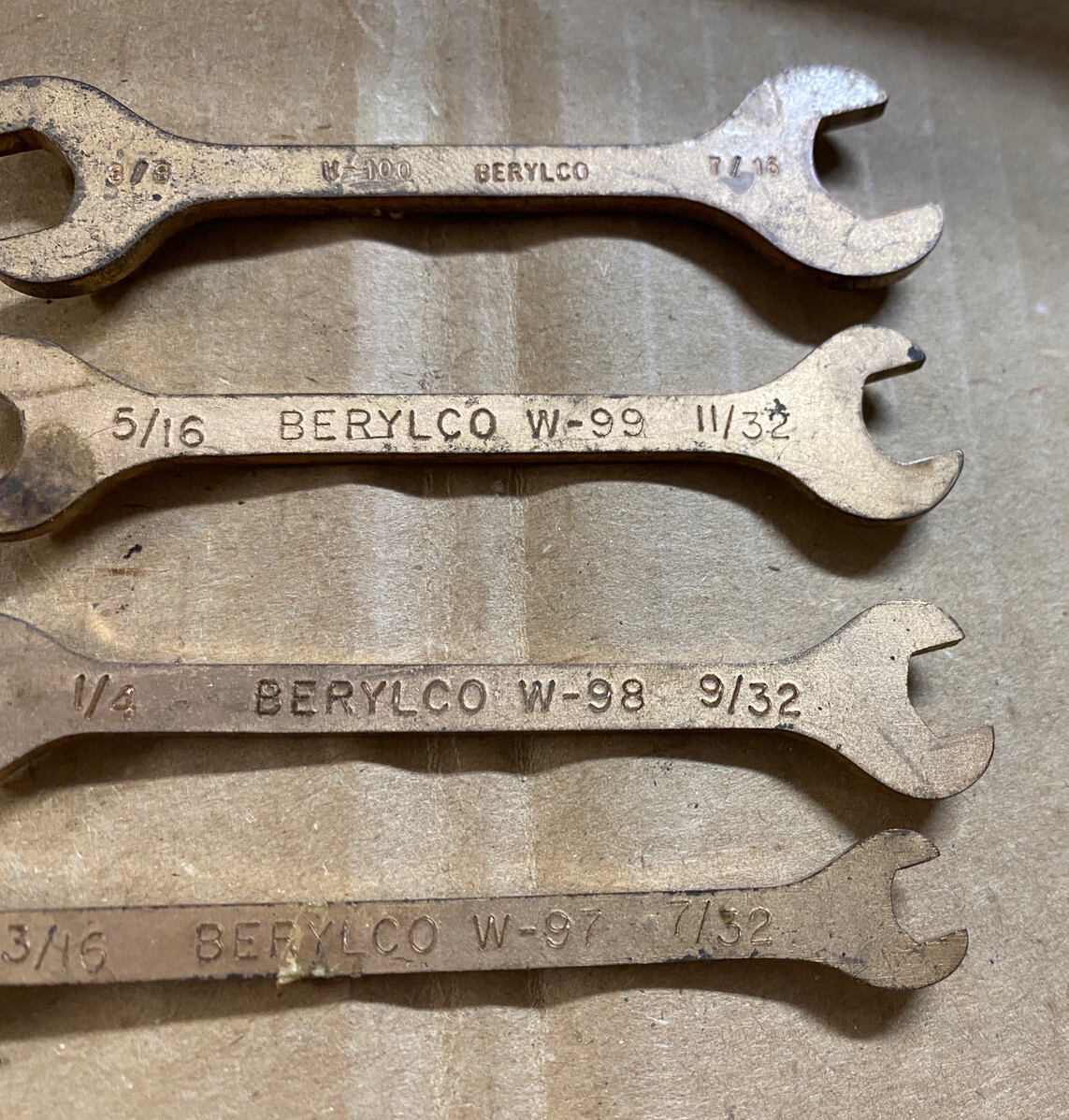 W-100, 99, 98, 97 Berylco Double Open End Wrench