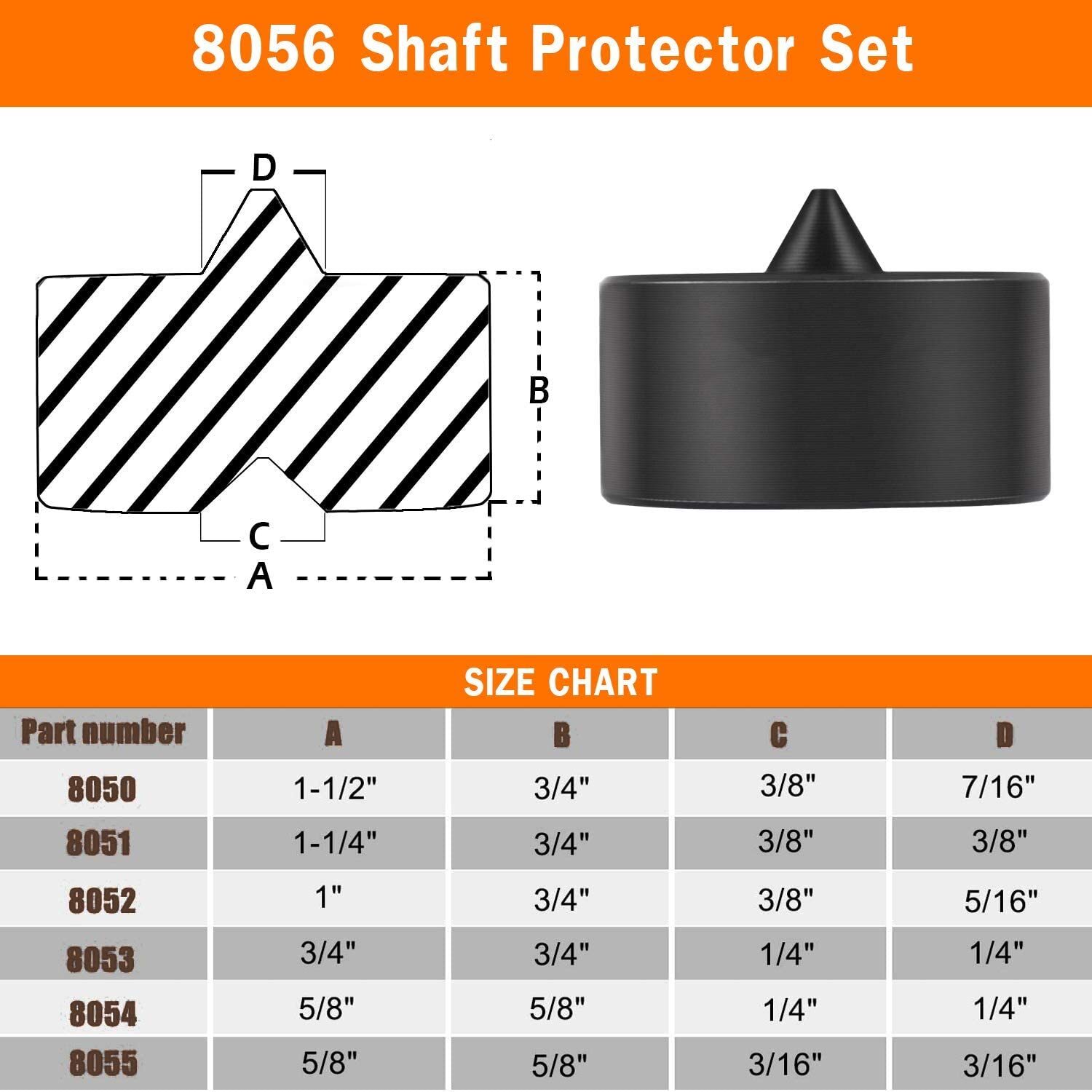 8056 Shaft Protector Set,7393 522 Large Gear and Pulley Puller for OTC 8056 7393