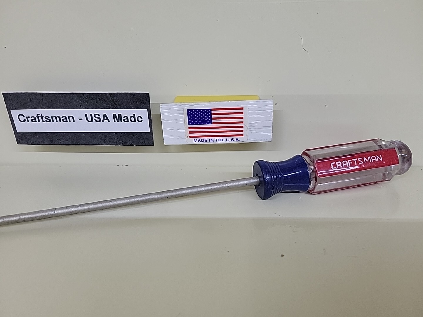 Craftsman 41248 Screwdriver 8″ Round Shaft 11-3/4″ Long Flat 3/16″ Tip NOS USA