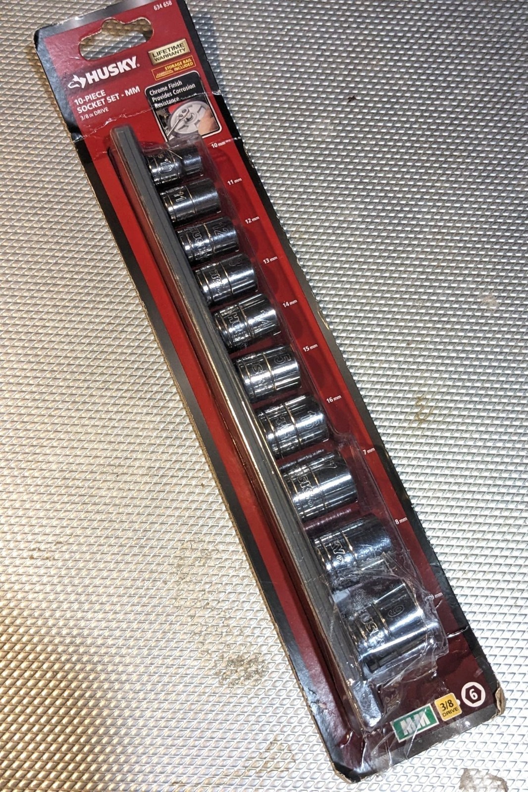 Husky 3/8 In. Drive Standard Metric 10-Piece Socket Set Chrome