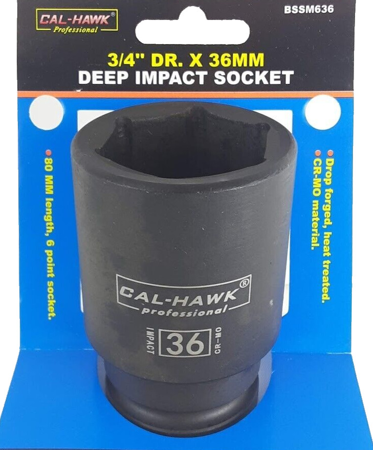 3/4″ DR. X 36MM DEEP IMPACT SOCKET 6 POINT SKT chrome Molybdenum CR-MO MATERIAL