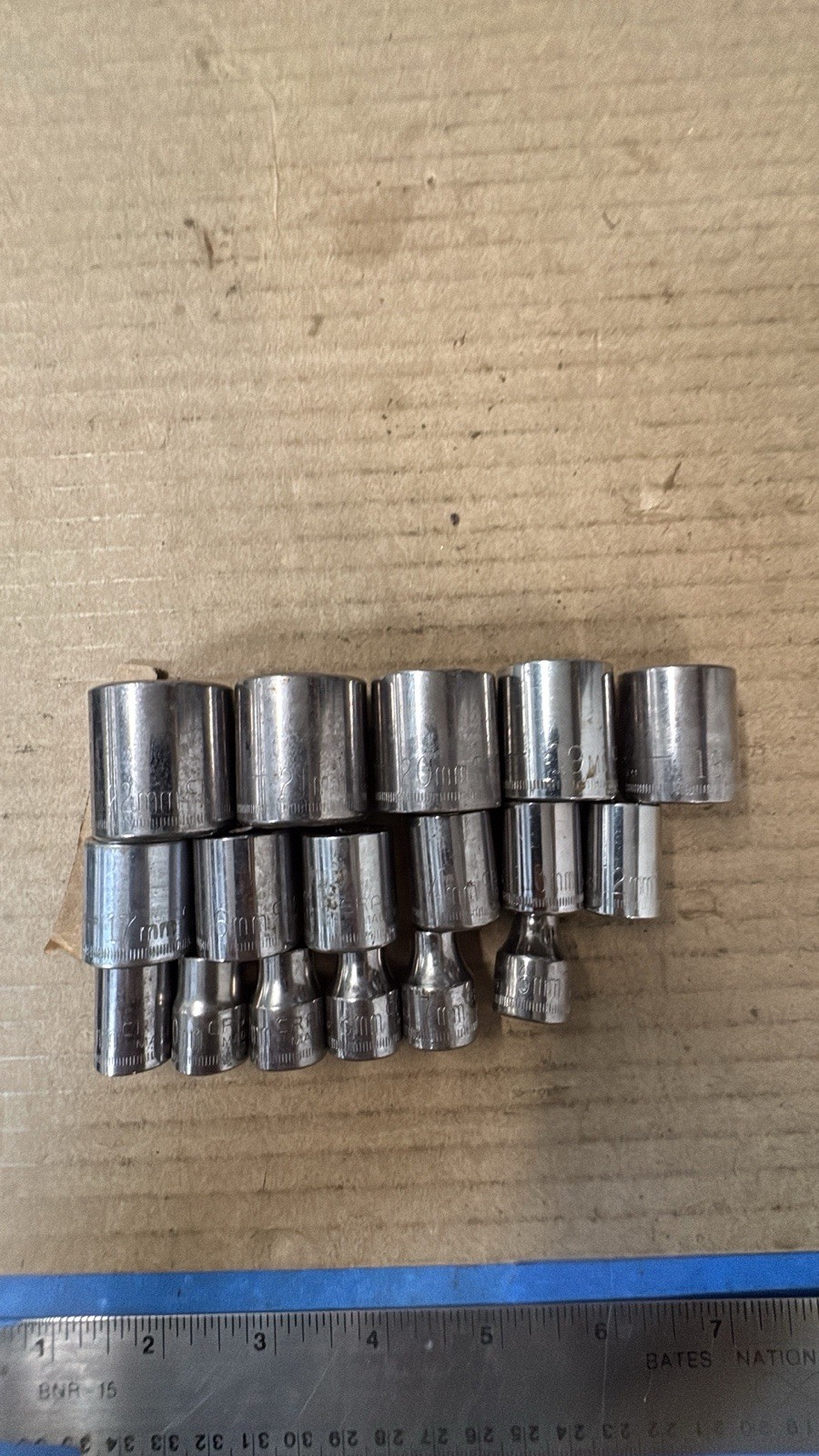 Vtg craftsman 17pc metric 3/8 drive 6mm-22mm 6 point, No Skips, Mix G Series USA