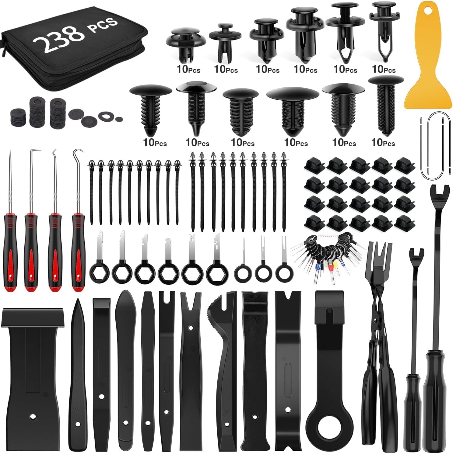Trim Removal Tools 238 Pcs with Multiple Sizes for Car Panel and Trim Removal