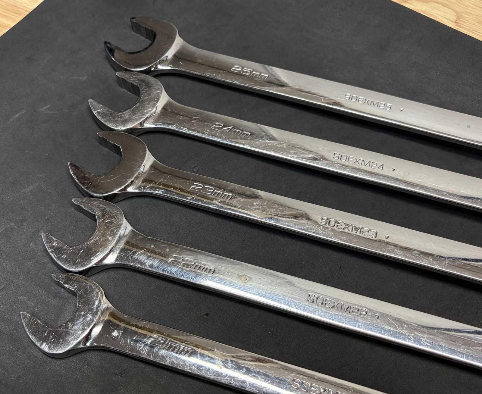 Snap-On Large 5pc Flank Drive Plus Metric Combination Wrenches SOEX Wrench Set