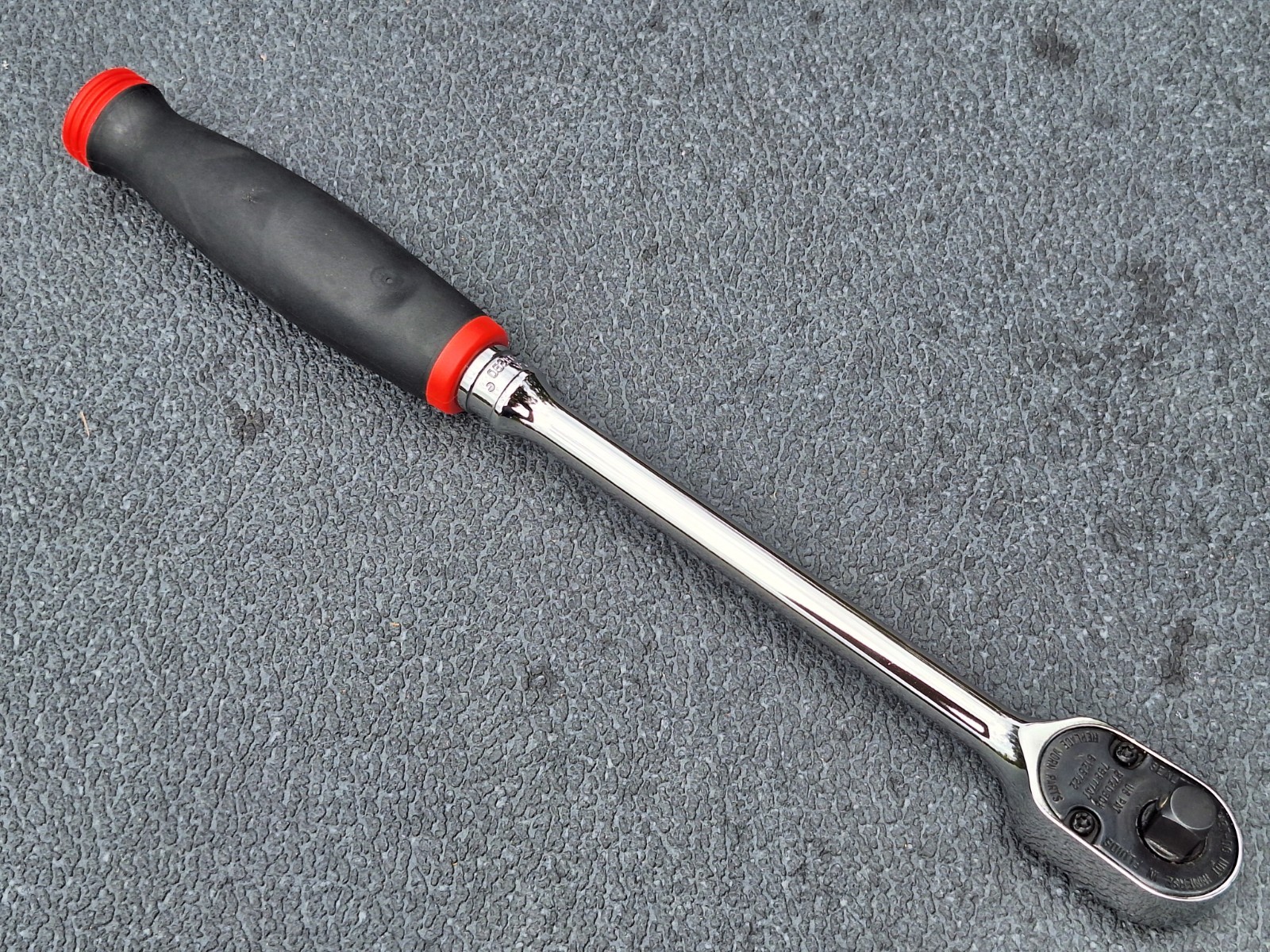 NOS 2019 Snap On FHL80 3/8″ Dr RED Soft Grip Long Fixed Head Ratchet NEW