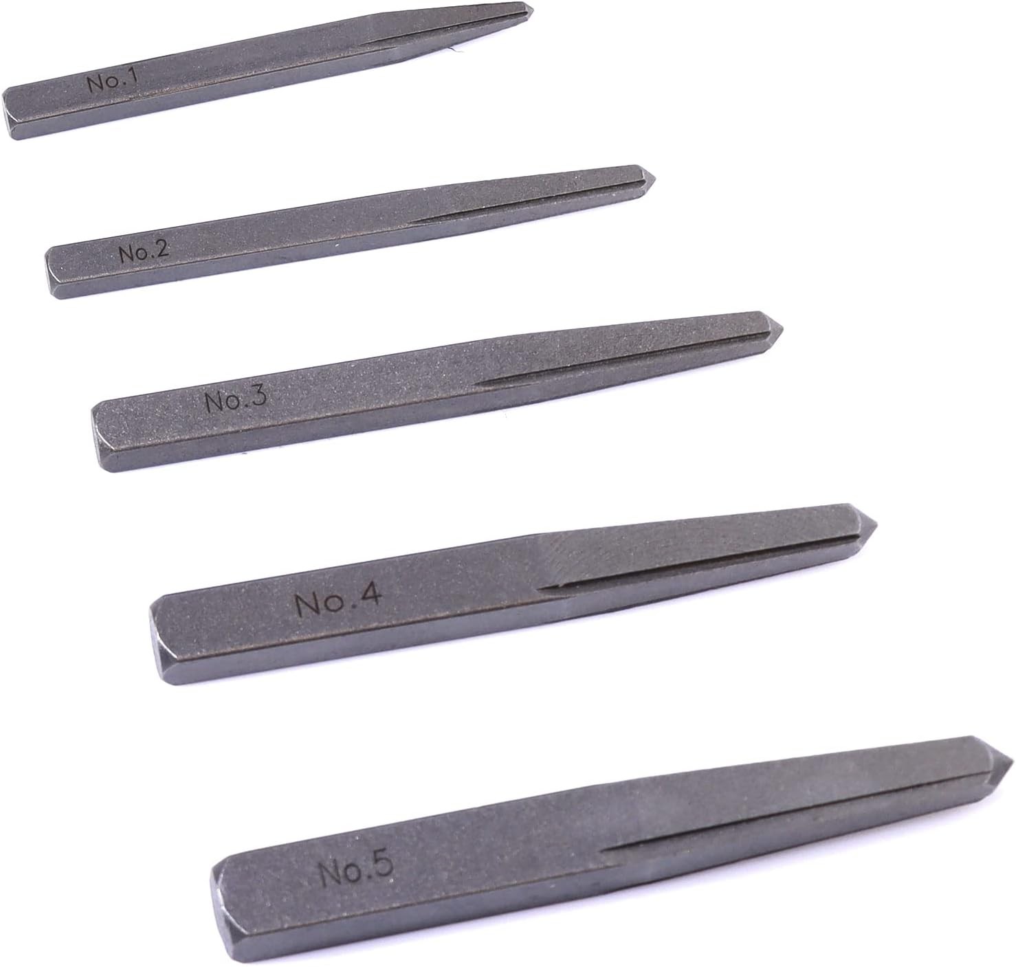 5 Pieces Easy Out Bolt Extractor Set, Straight Fluted Screw Extractor,…