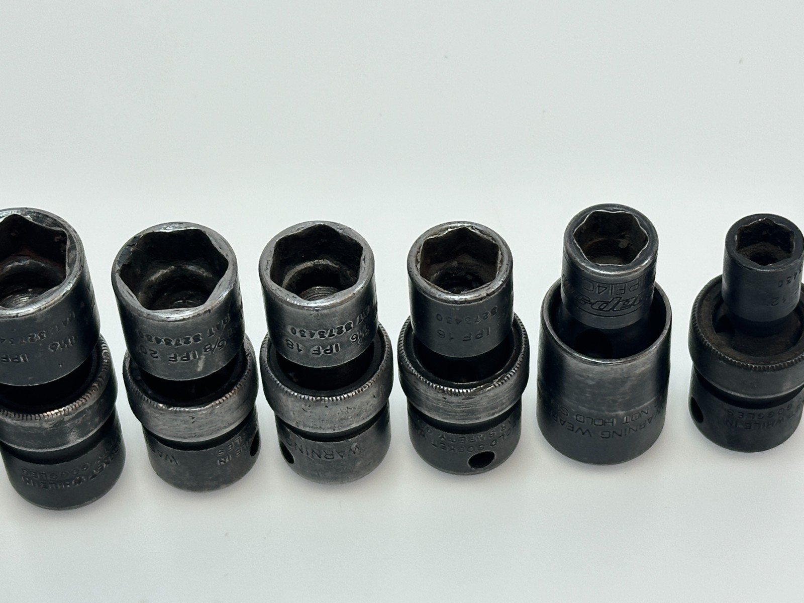 🇺🇸Snap-on Tools USA 7pc Swivel Impact Socket Set 3/8 Dr SAE 3/8-3/4, IPF 12-24