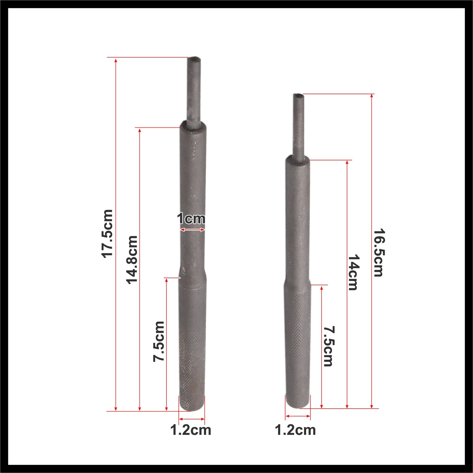 2pcs Dark Gray Universal Valve Guide Remover Grinding Stick Lapping Tool
