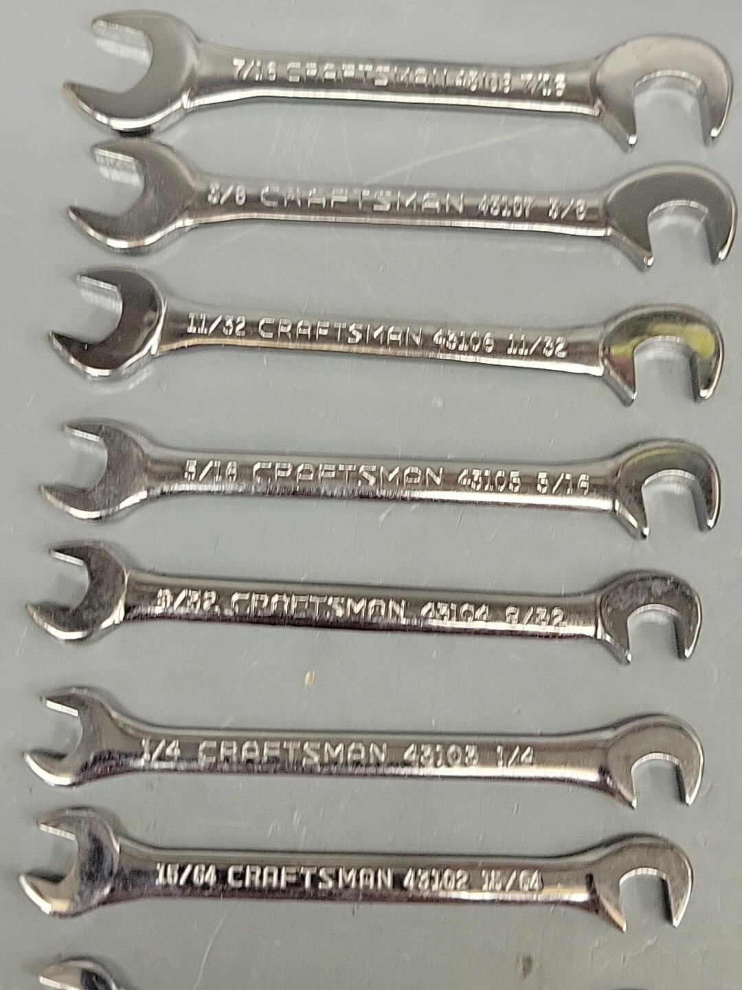 Sears Craftsman 8-Pc Open End Ignition Wrench Set 4306 New Old Stock USA