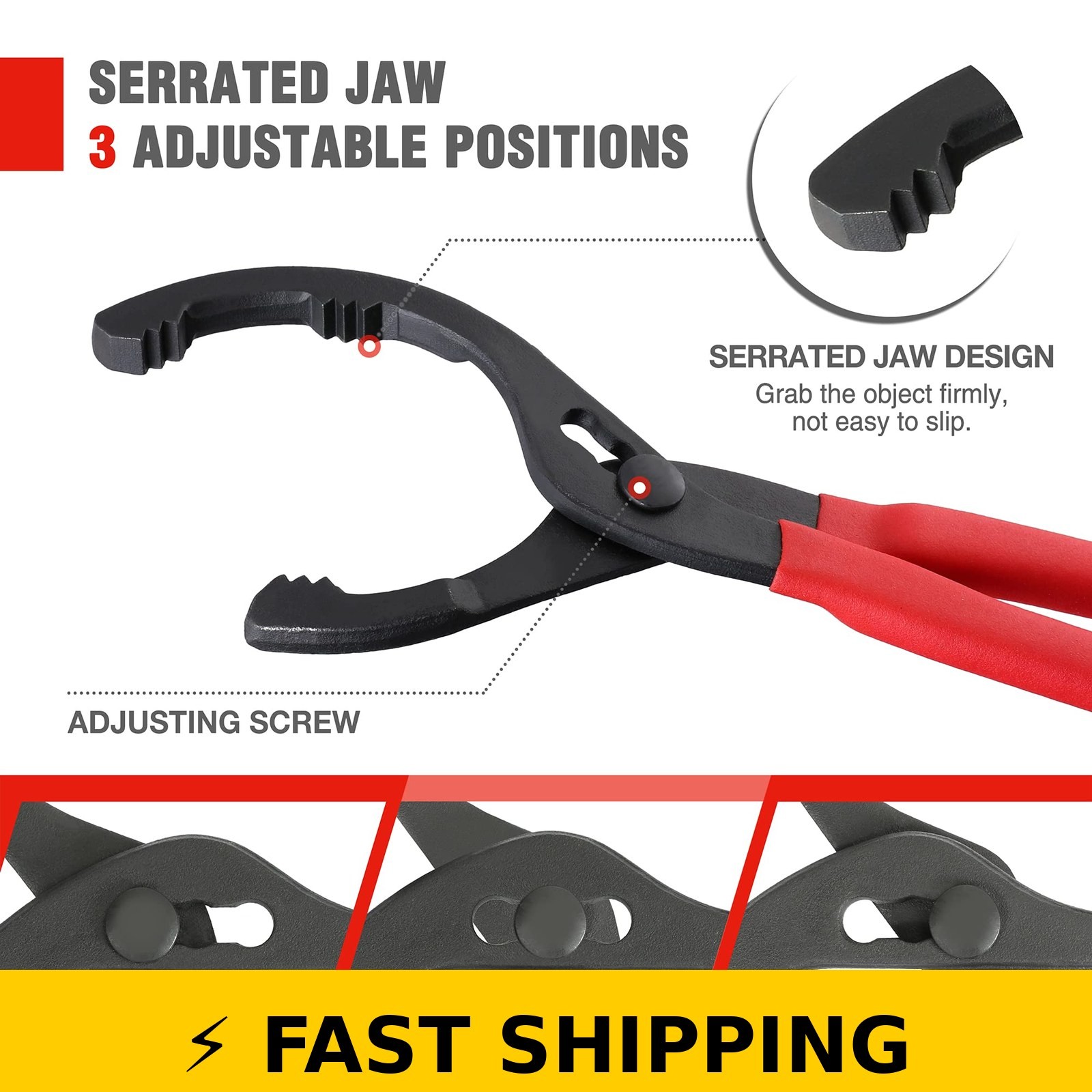WORKPRO 12″ Adjustable Oil Filter Pliers – Engine Filter Tool