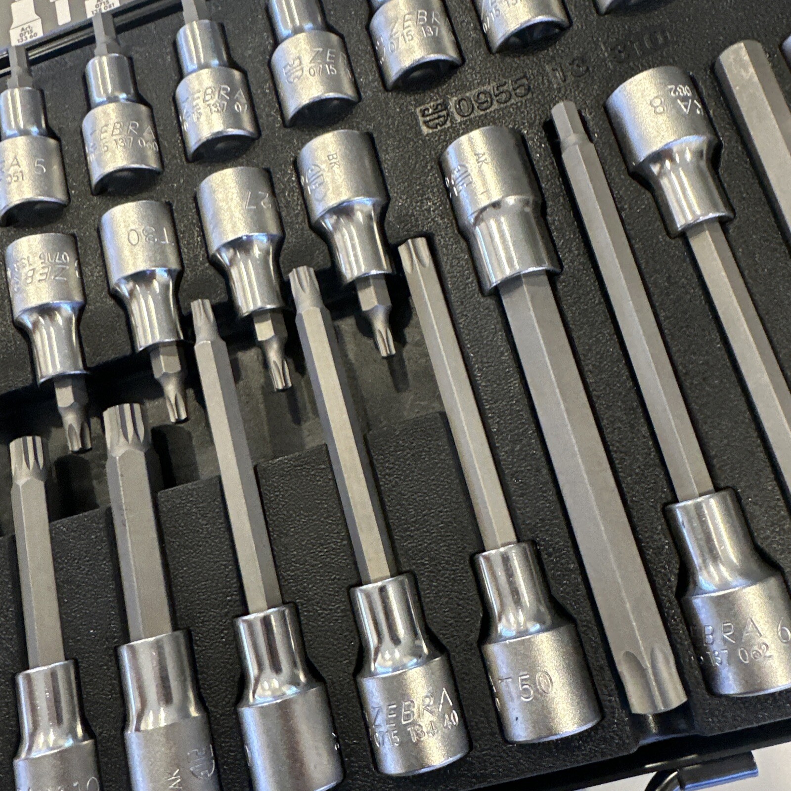 Wurth ZEBRA 1/2 Inch Torx, Multi-Point (12-Pt), & Allen Socket Set 31 Pc W/ Case