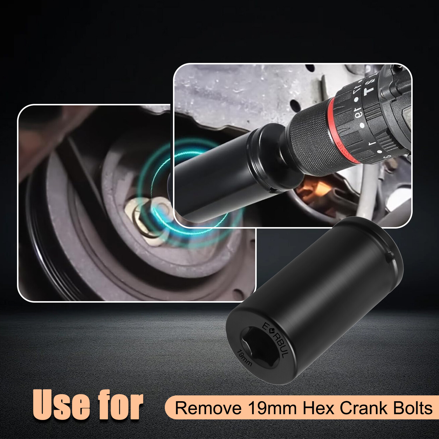 19mm Harmonic Balancer Socket Crank Bolt Removal Tool for Honda Acura