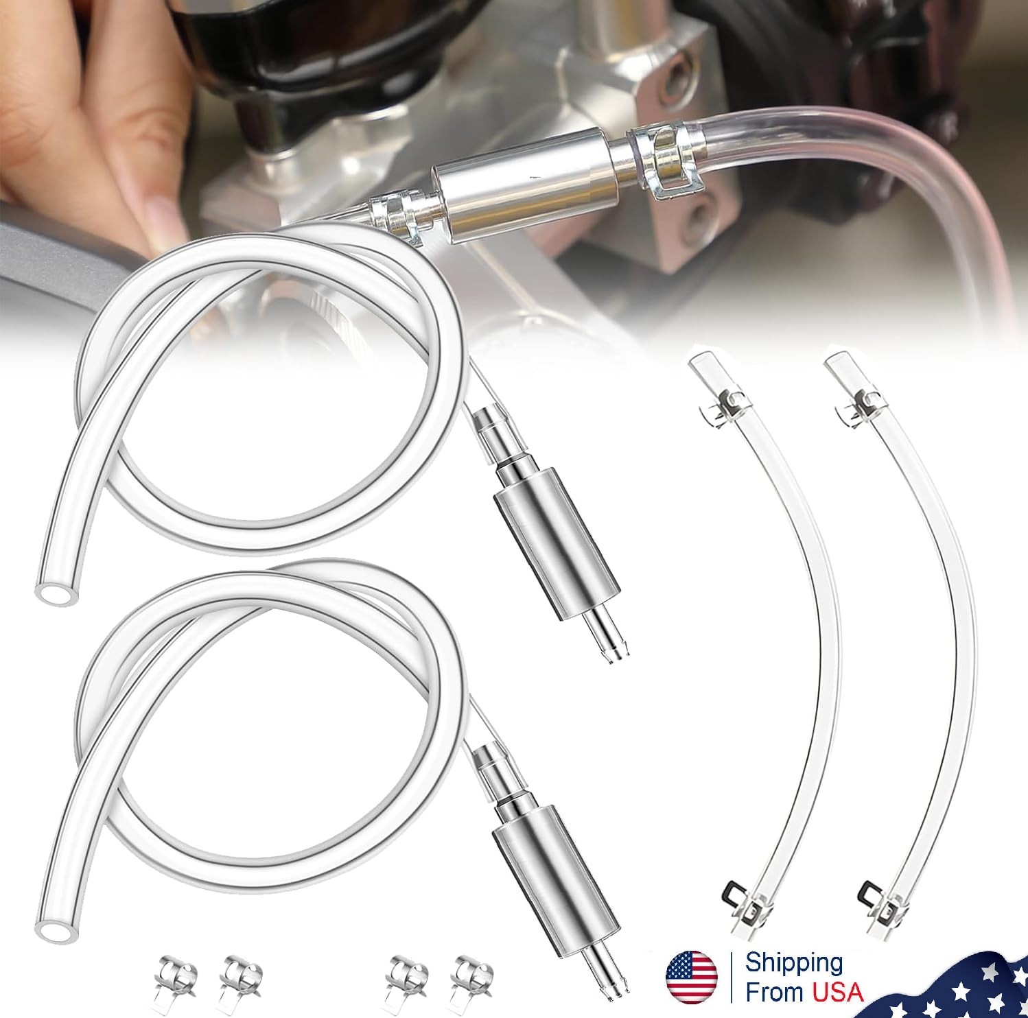 Motorcycle Car Clutch Brake Bleeder Hose One Way Valve Tube Bleeding Tool Set US