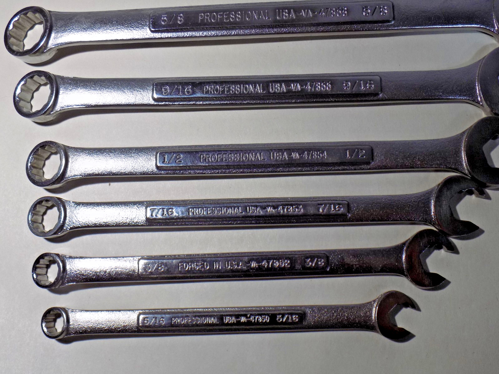 A+ 8 Pc. USA Craftsman Pro -VA- Speed Wrench Set 5/16″-3/4″-No Etchings-Clean