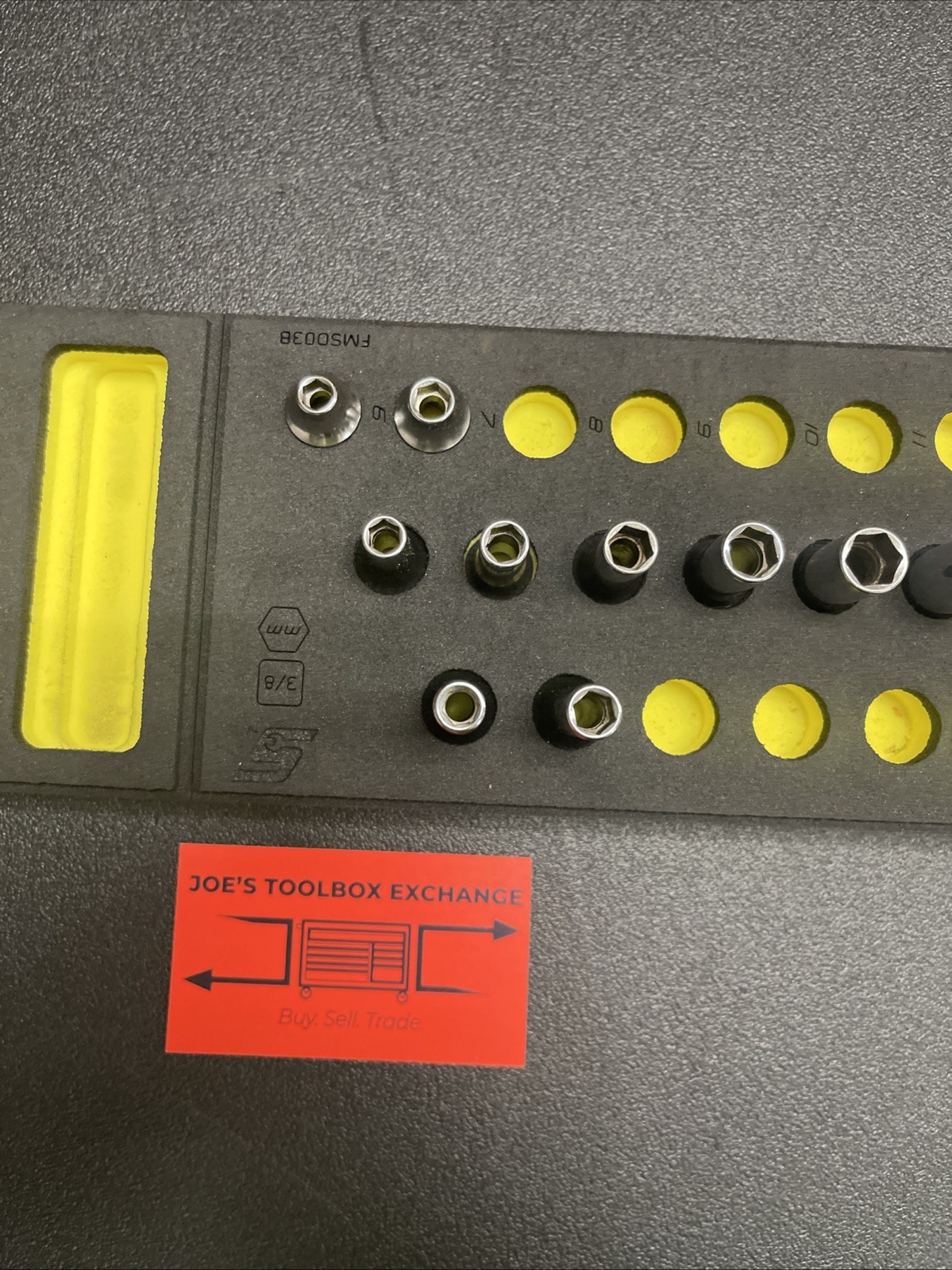 Snap-on 221SFMSFHVX 21pc 3/8″ Dr. Metric Socket Set 6–20mm Shallow & Deep Hi Viz