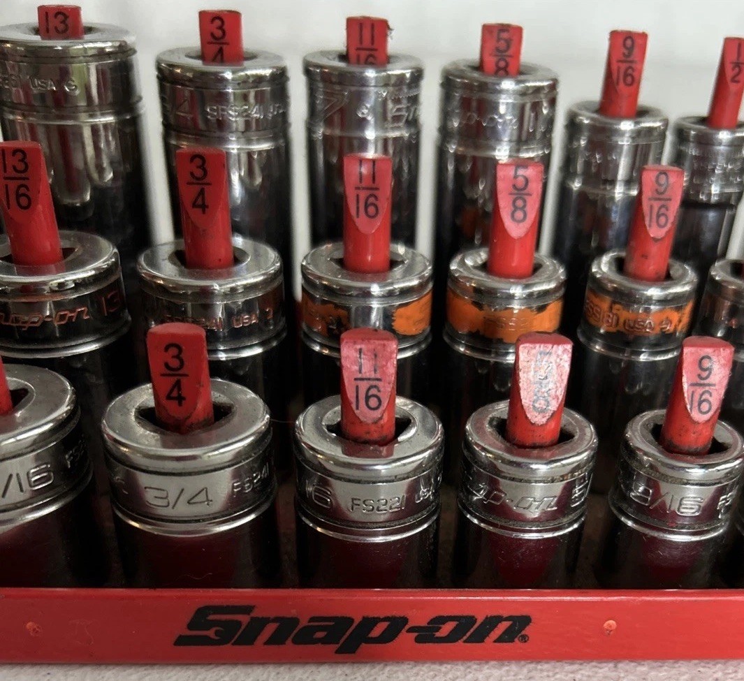 Snap-On Socket Set 7/8 Thru 1/4 sockets of three different depths ￼￼Three Sizes