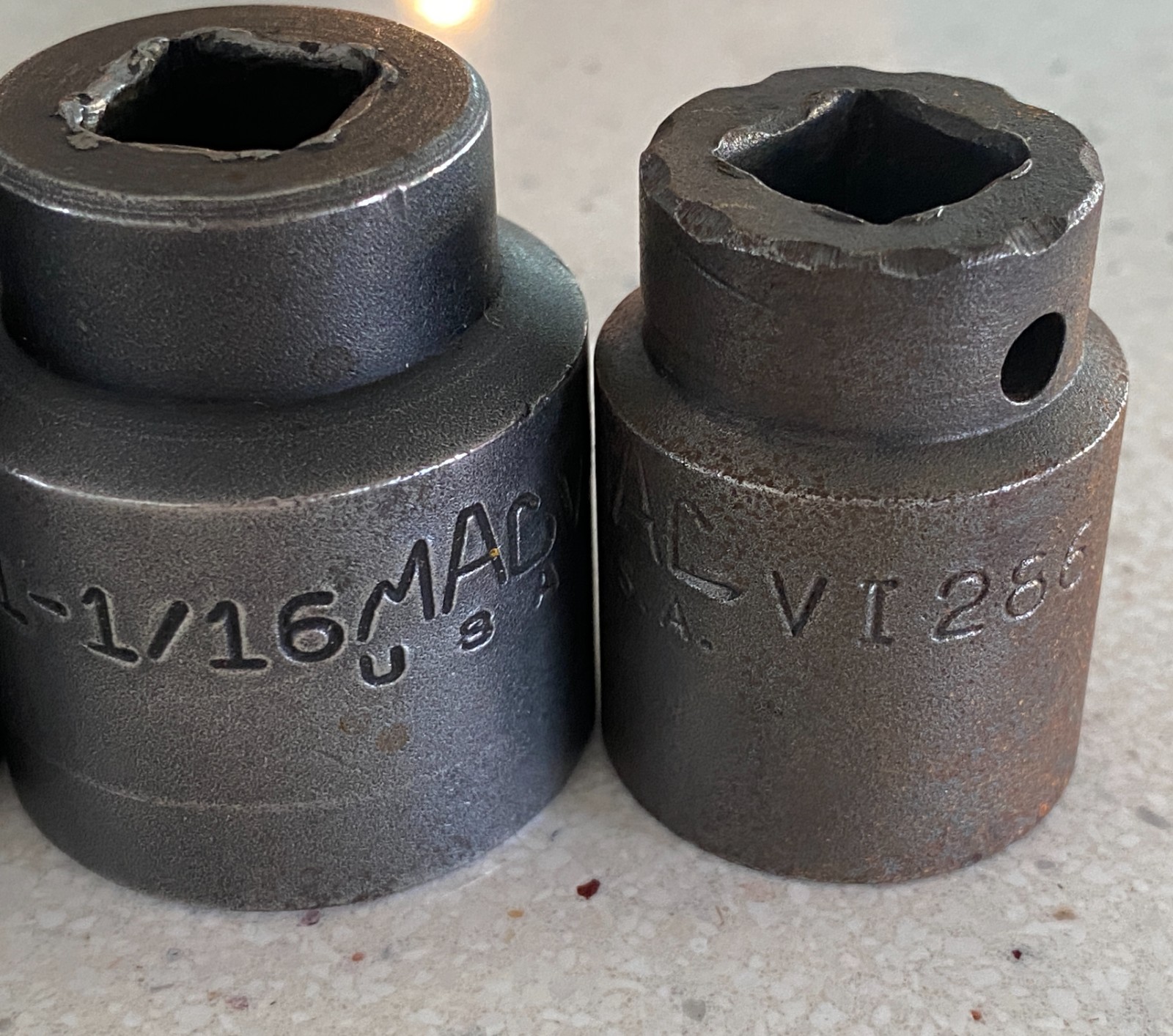 MAC Tools USA 6 Piece Lot 1/2″ Drive Short Impact Sockets 6 Point 7/8 -1 1/2″