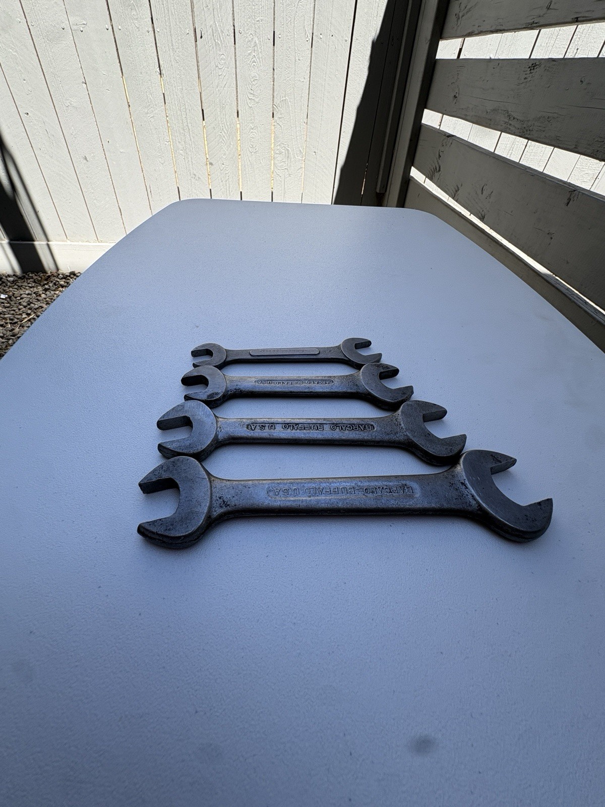 Vintage Barcalo Buffalo USA Drop Forged Open End Wrenches Lot of 4 7/8 3/4 19/32