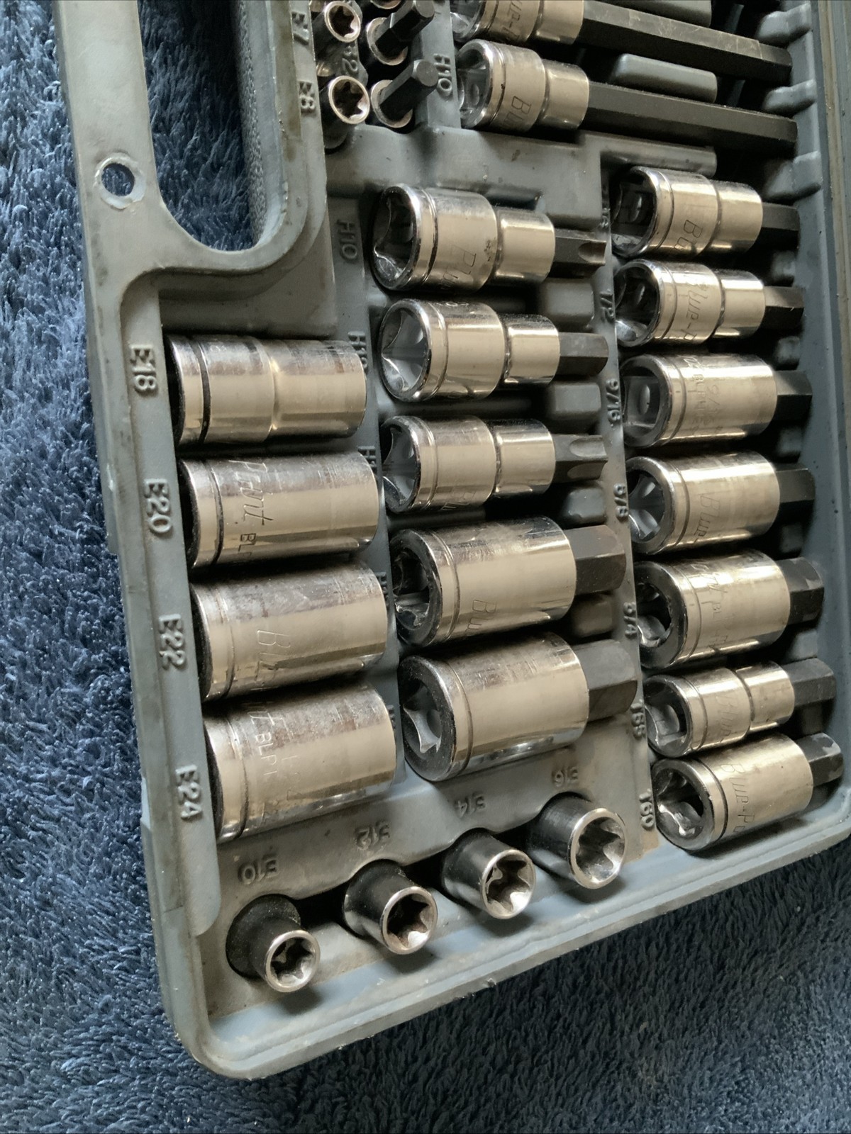 Blue Point 87pc Torx / Hex Bit Socket Set, Blpthc87…..missing 2, And 1 Tip Broke
