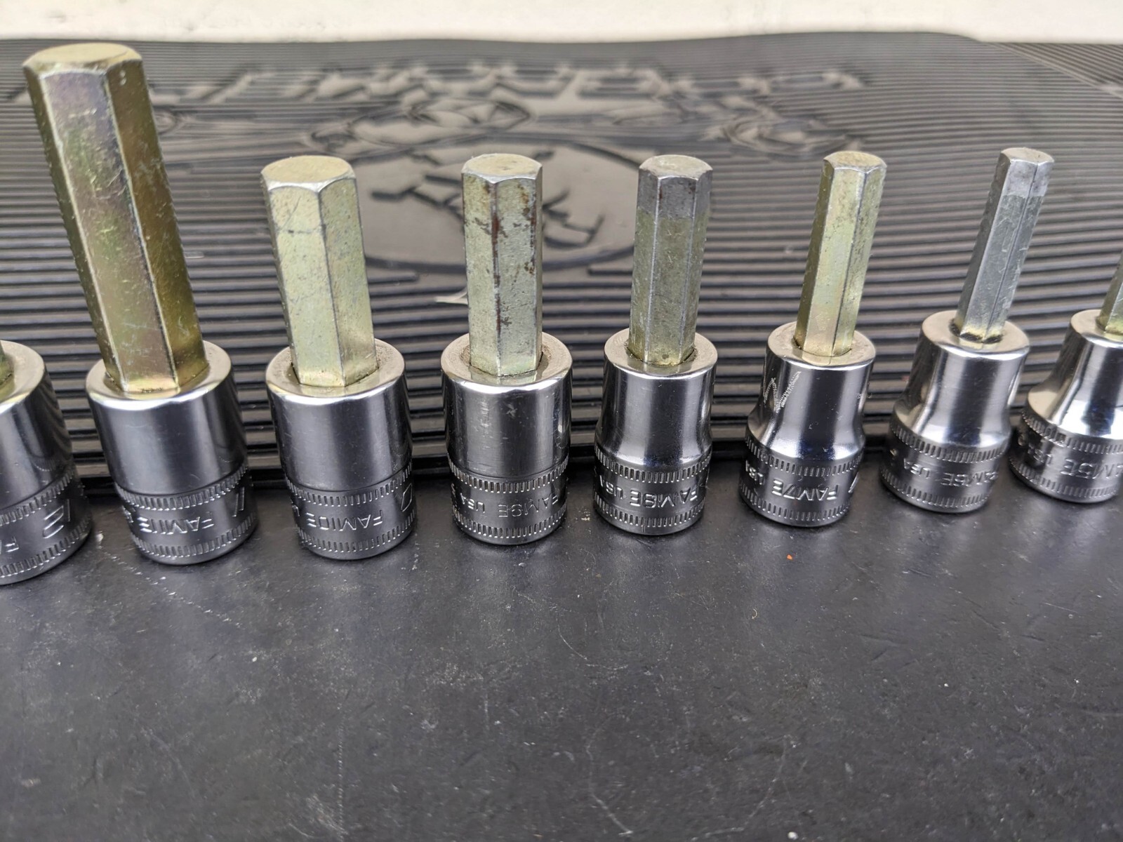 #be218 Snap-On 11pc Metric Hex Allen Socket Set 3/8″ Drive 4mm to 14mm 211EFAMY