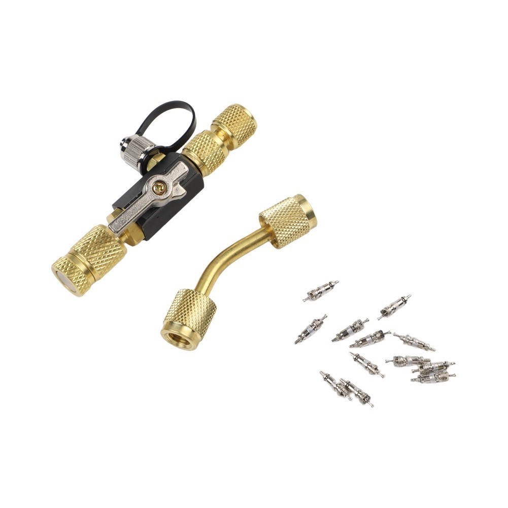 HVAC Valve Core Removal Tool Set with 14 SAE Extension and Multiple Valve Sizes