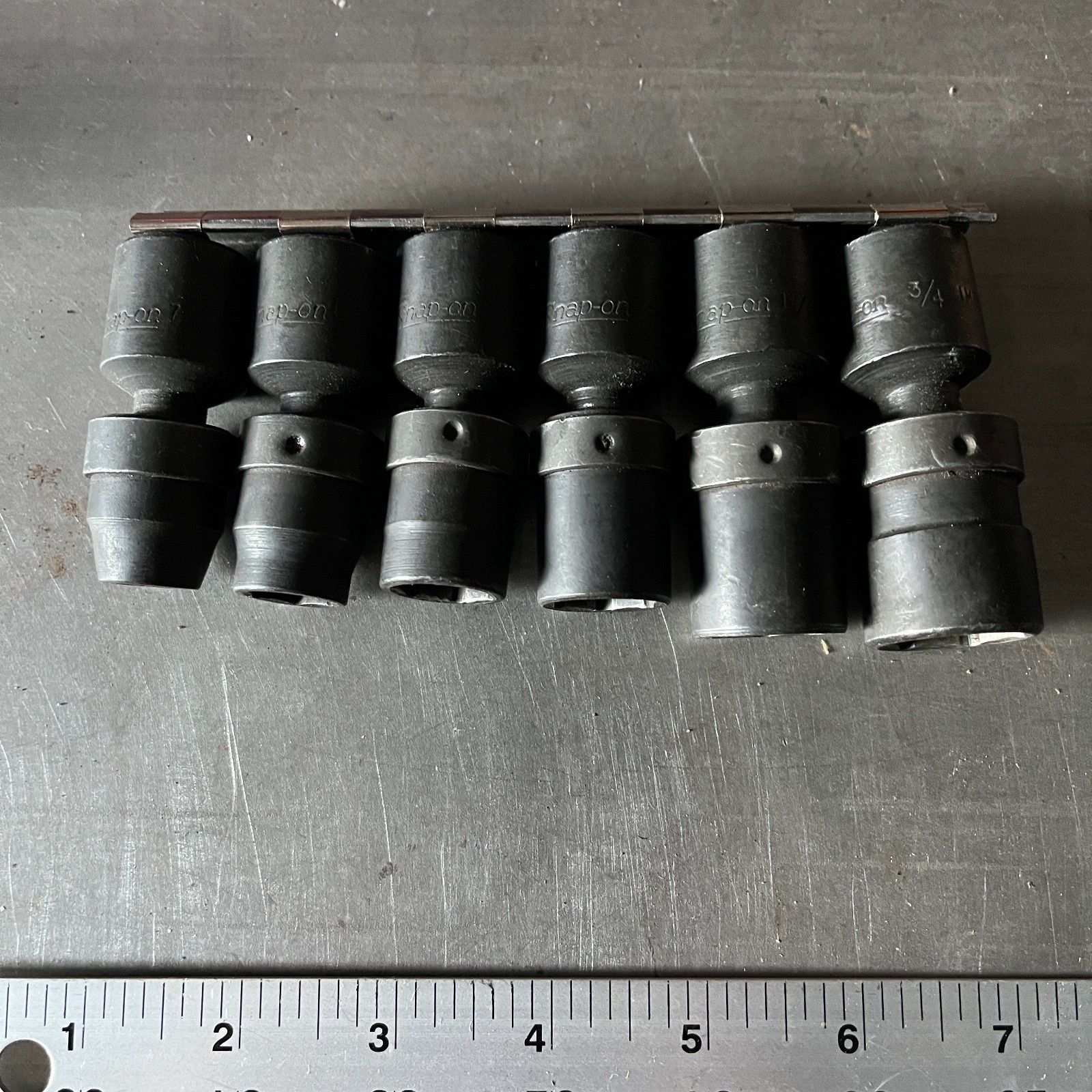 Snap-on 6pc 1/2” Drive 6pt SAE 7/16″-3/4″ Impact Swivel Socket Set IMBL140-240