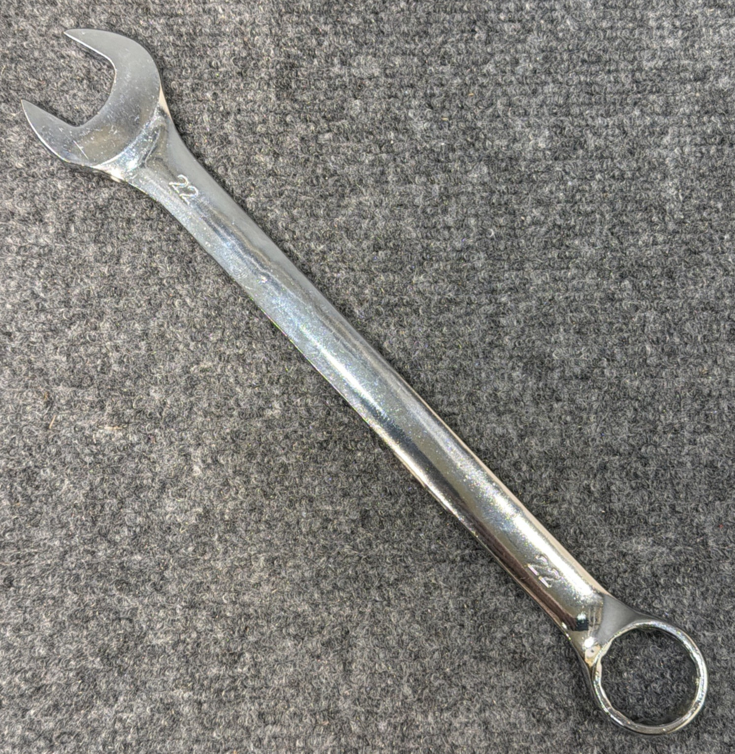 (1) Polished Chrome Vanadium 22mm Metric Combination 12 Point Wrench 10.5”