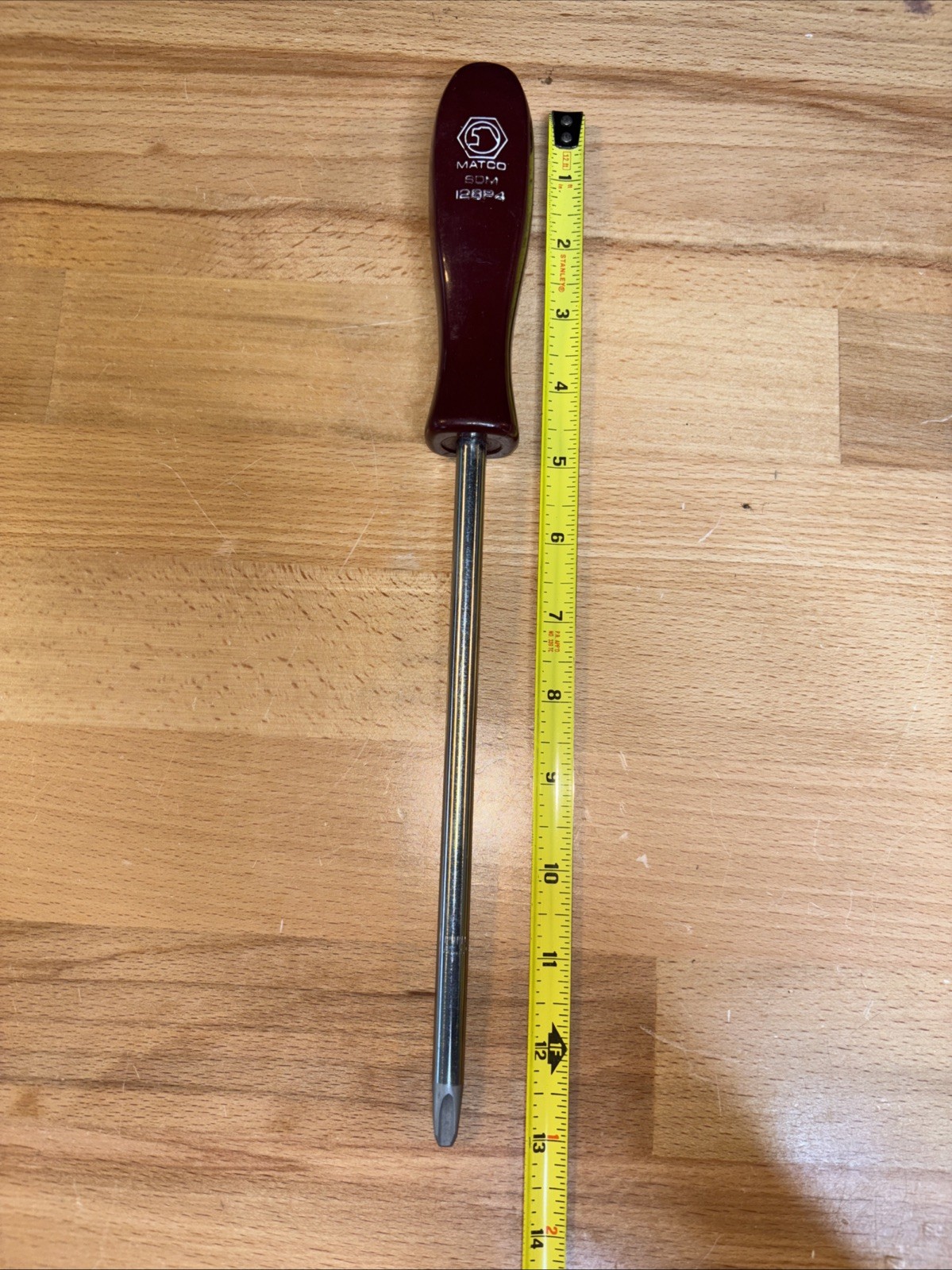 Matco Tools SDM128P4 Phillips Screwdriver Maroon Hard Handle USA Made Hand Tool