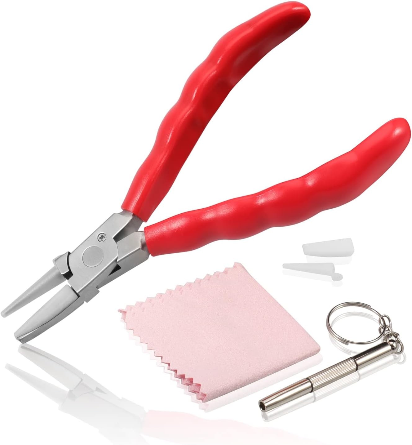 6 Inches Half Round Pliers Nylon Jaw Eyeglasses Frame 6″, Red