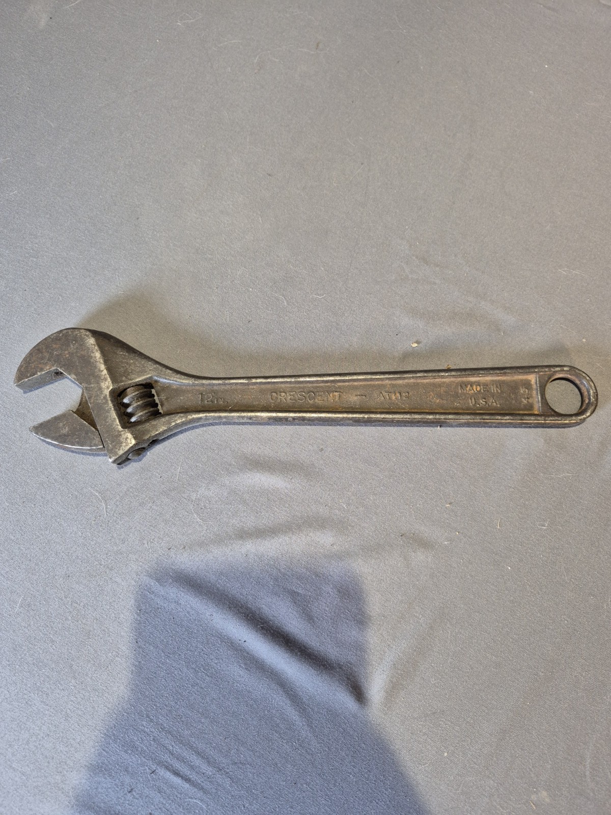 CRESCENT TOOL CO AT112 12 INCH ADJUSTABLE WRENCH MADE IN THE USA! JAMESTOWN, N.Y