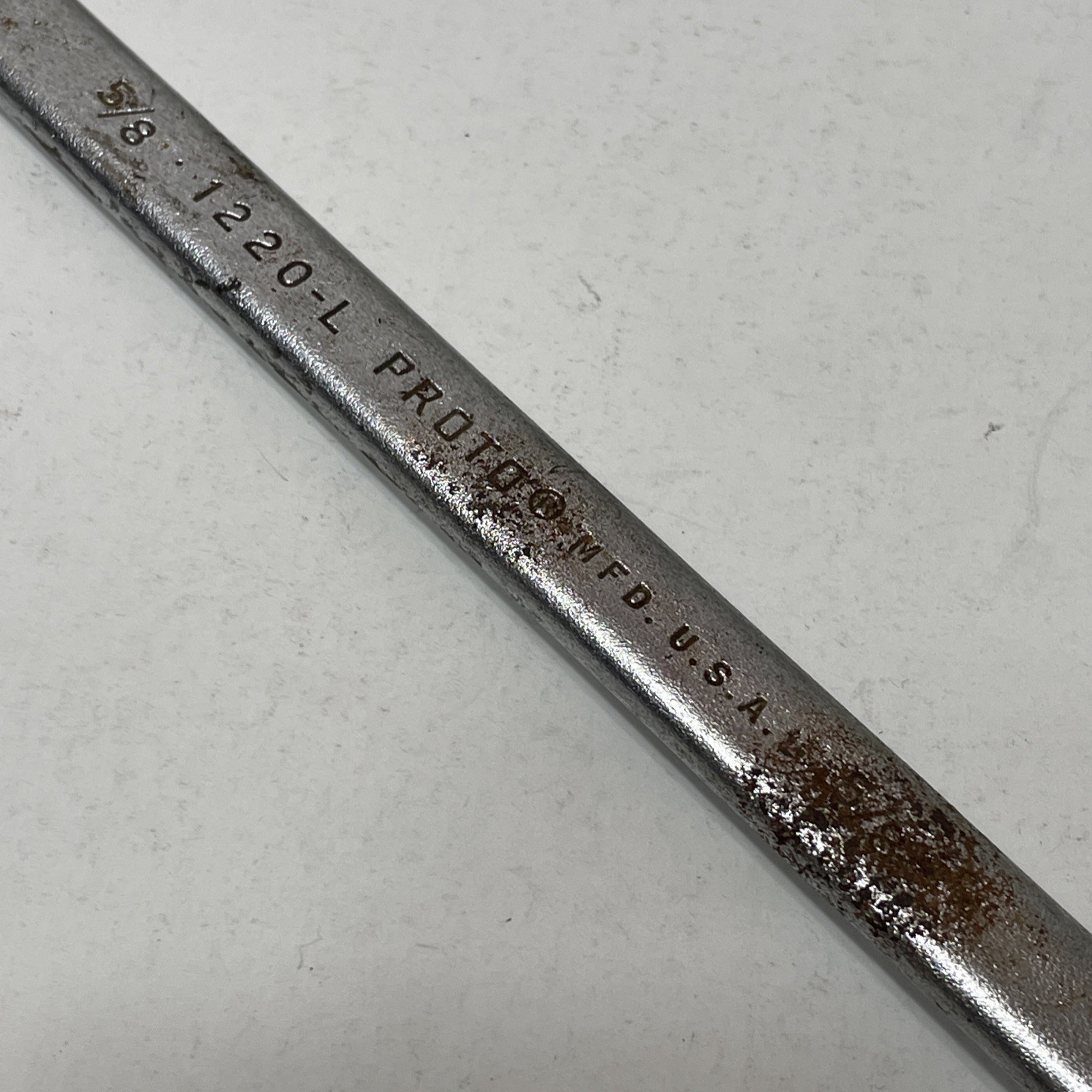 Proto 1220-L 5/8” Combination Wrench Made in USA 9-1/2” Long Chrome Satin 12 Pt