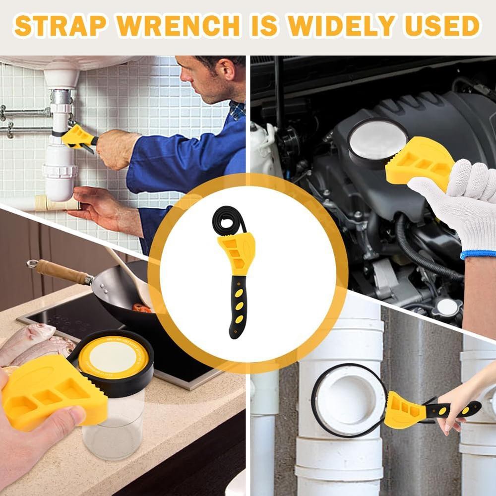6 Inch Adjustable Strap Wrench Oil Filter Remover Spanner Tool