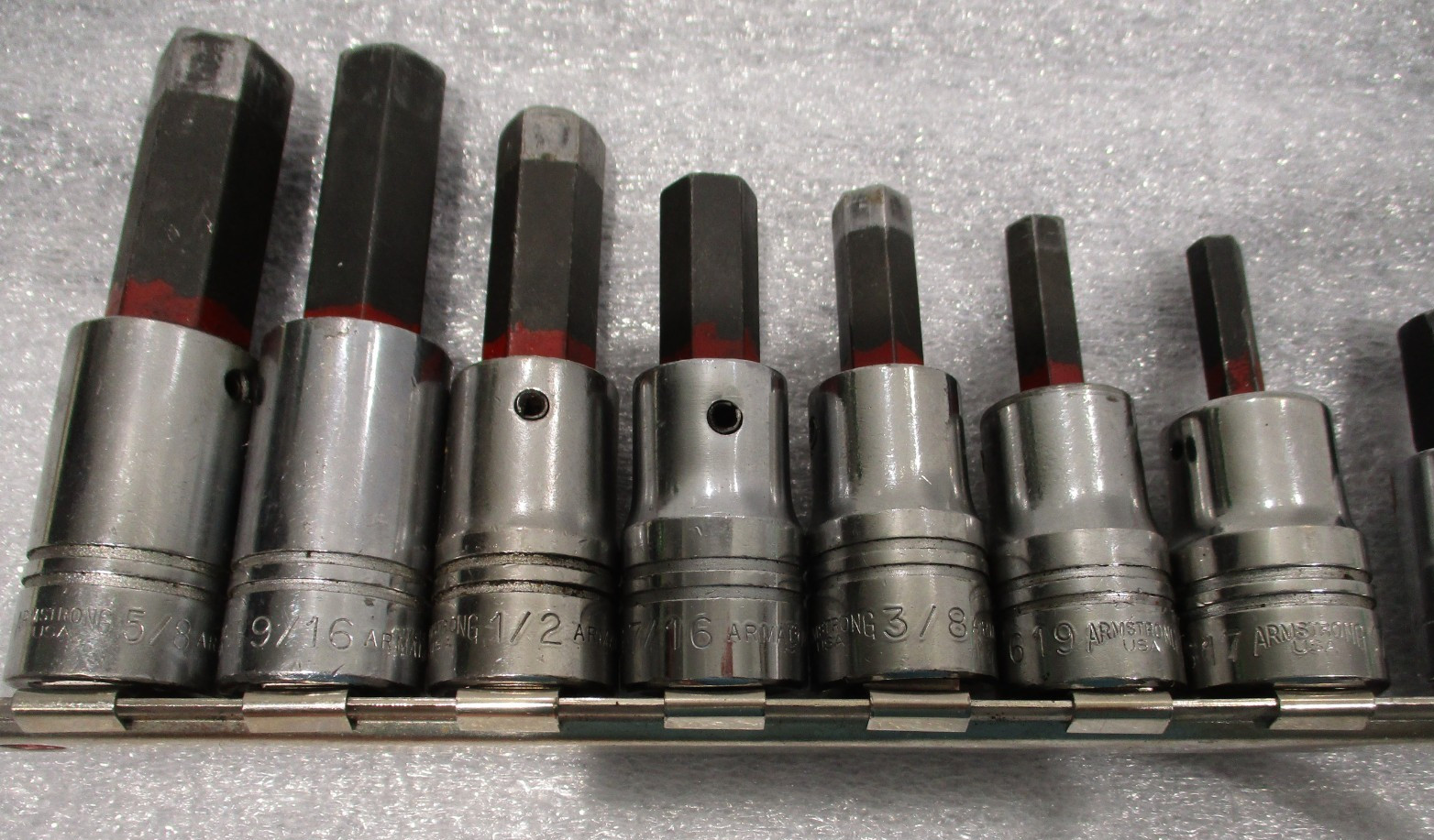 USA Armstrong 7 pc SAE 1/2″ Drive Chrome Hex Bit Socket Driver Set 1/4 to 5/8″