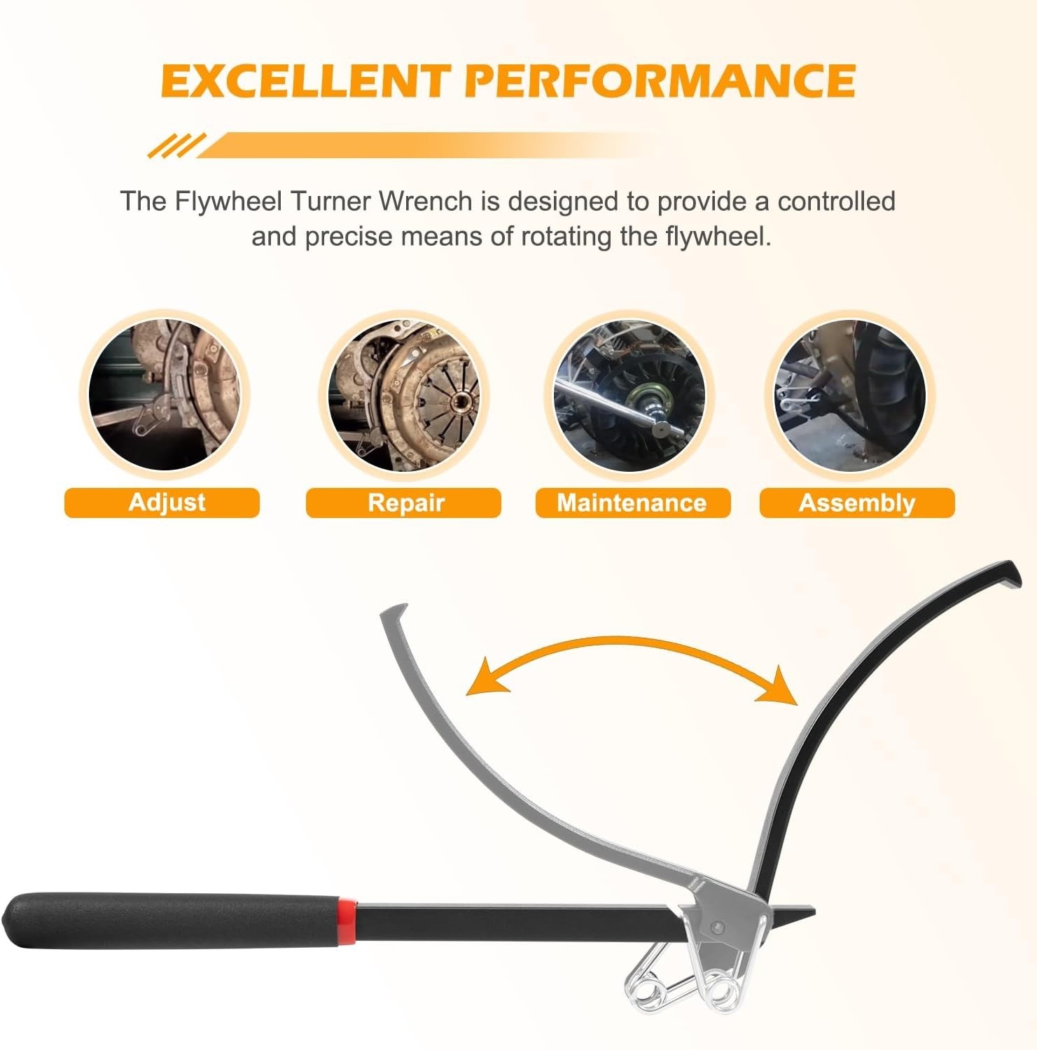 Flywheel Turner Turning Tool Wrench Clamp Flex Plate Holder for Most Vehicles