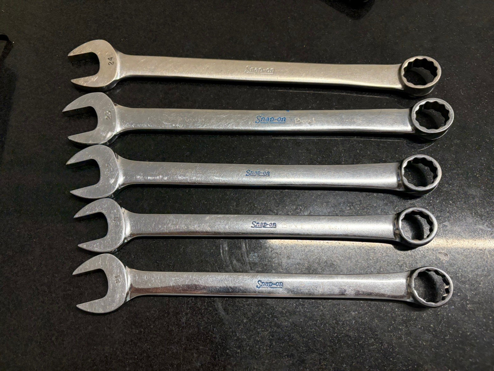 Snap On 5 pc 12-Point Metric Combination Wrench Set 20–24 mm OEXM705